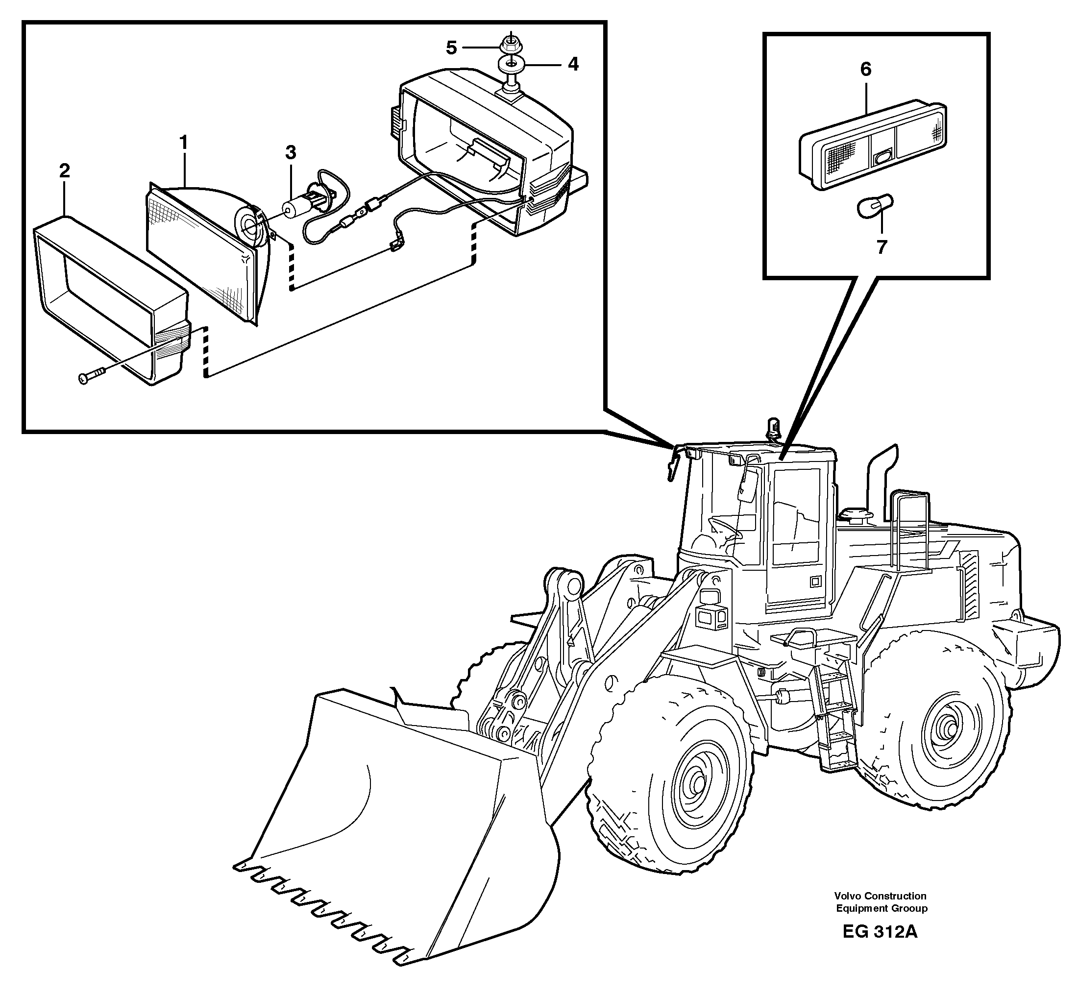 Lighting, cab — volvo parts diagram