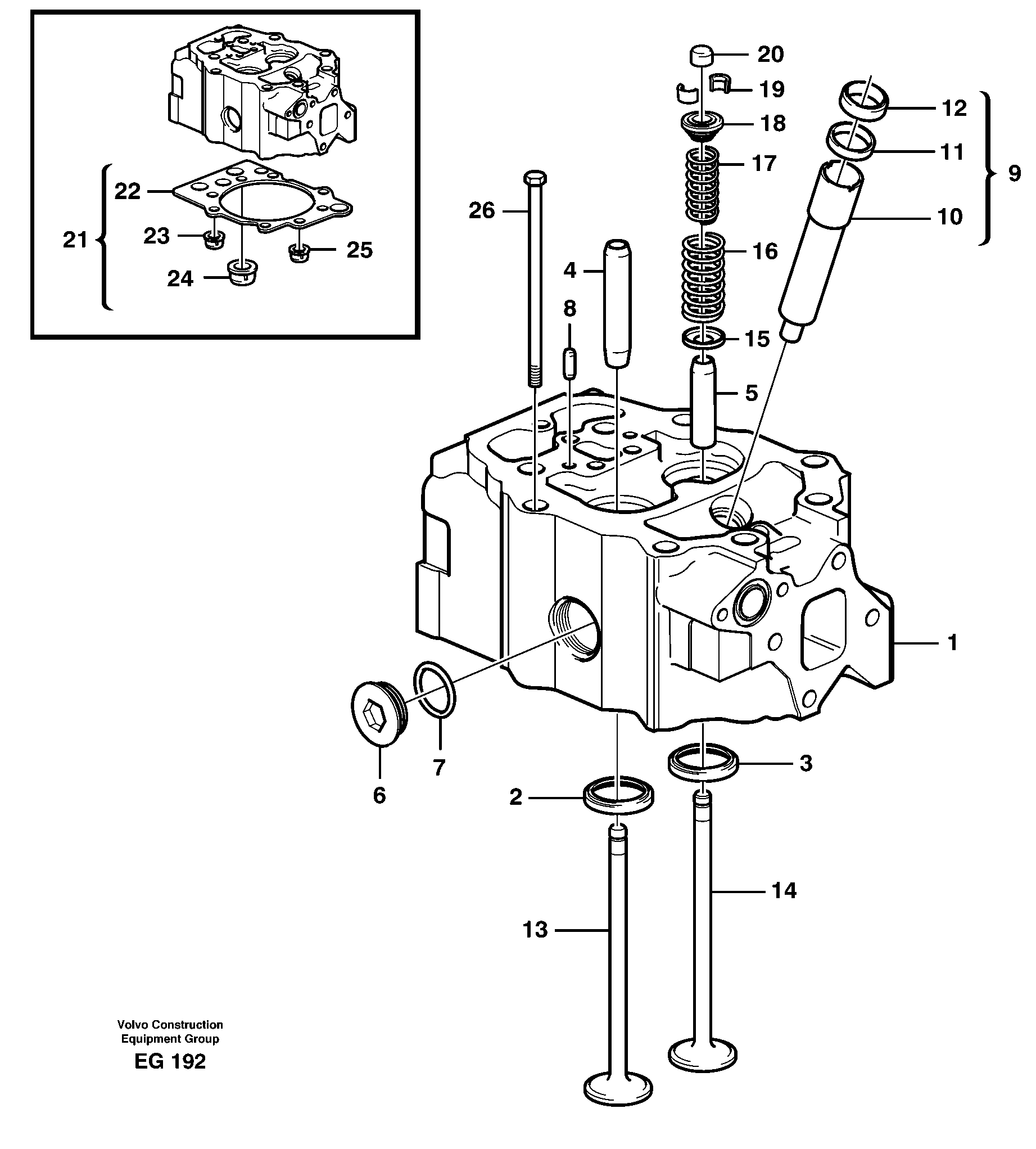 Cylinder head — volvo parts diagram