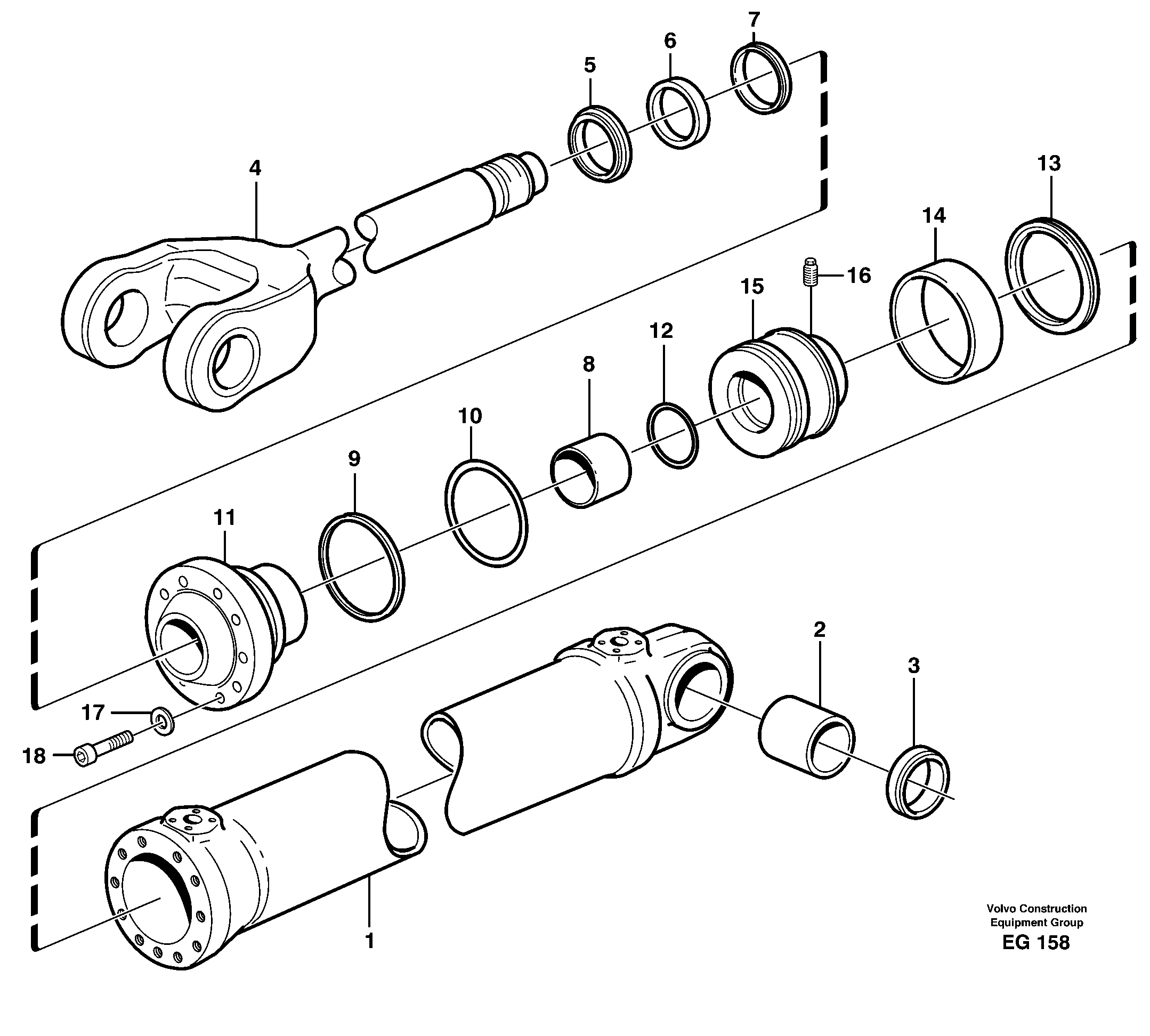 Hydraulic cylinder, lifting — volvo parts diagram