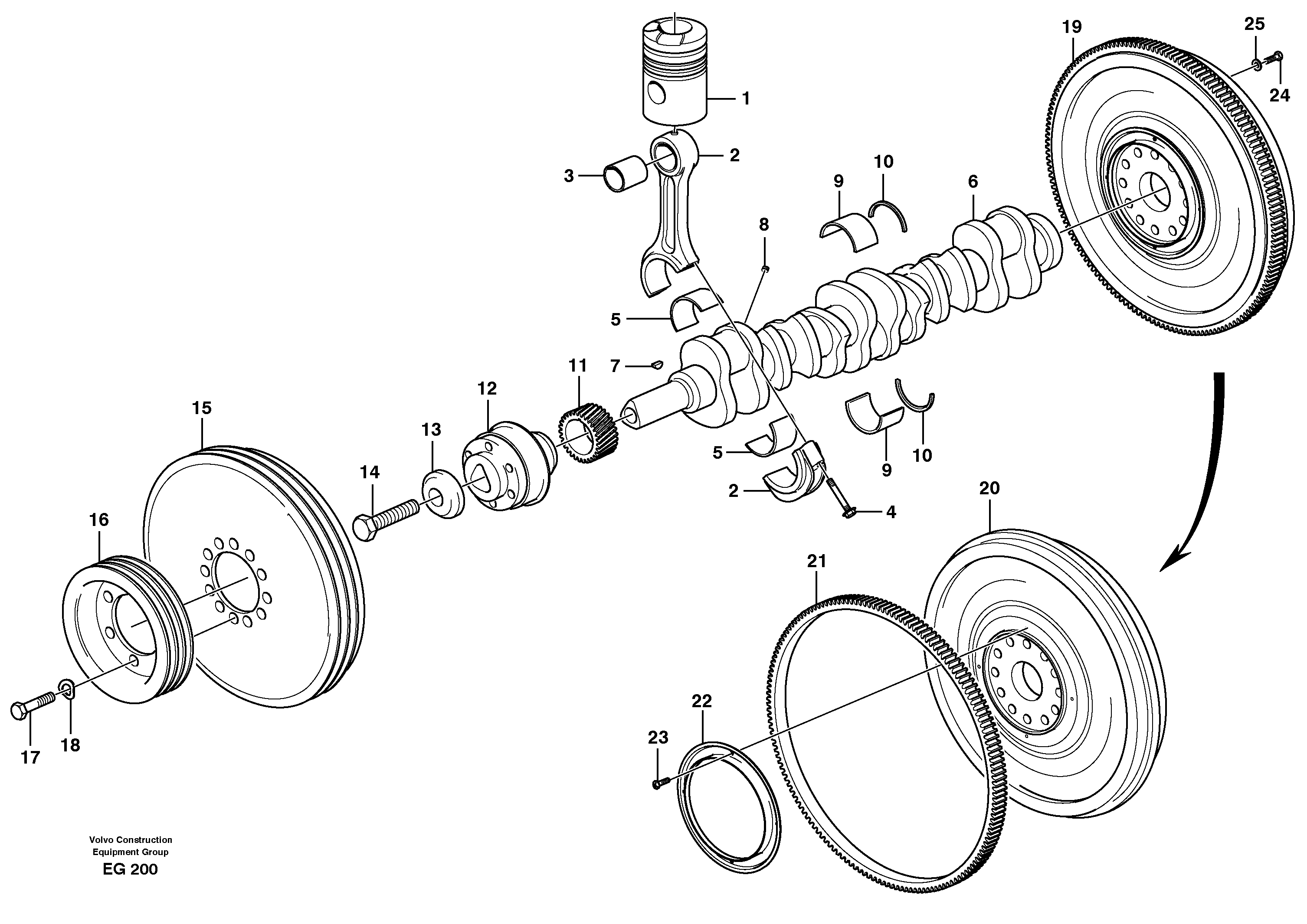 Crankshaft and related parts — volvo parts diagram