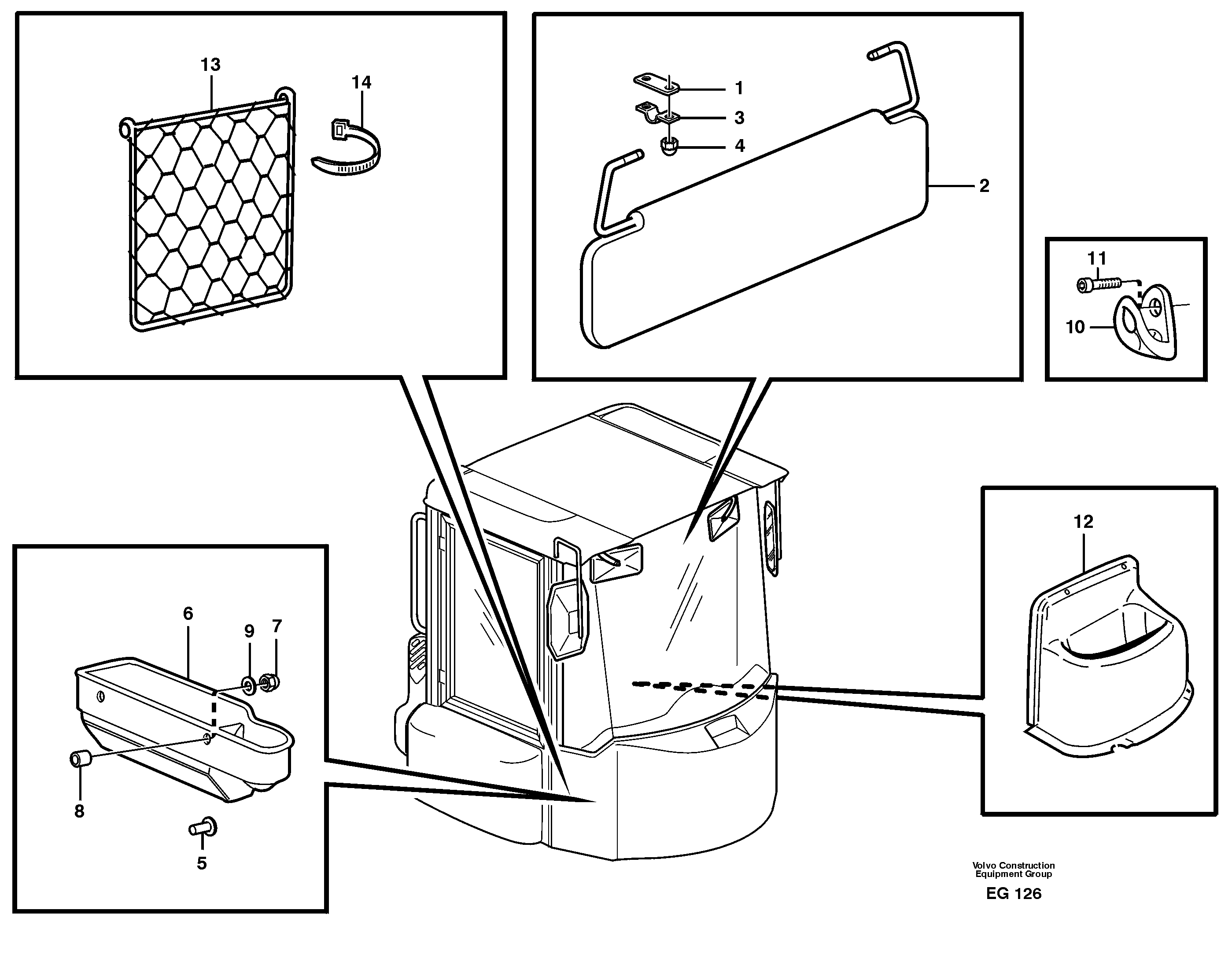 Interior components — volvo parts diagram