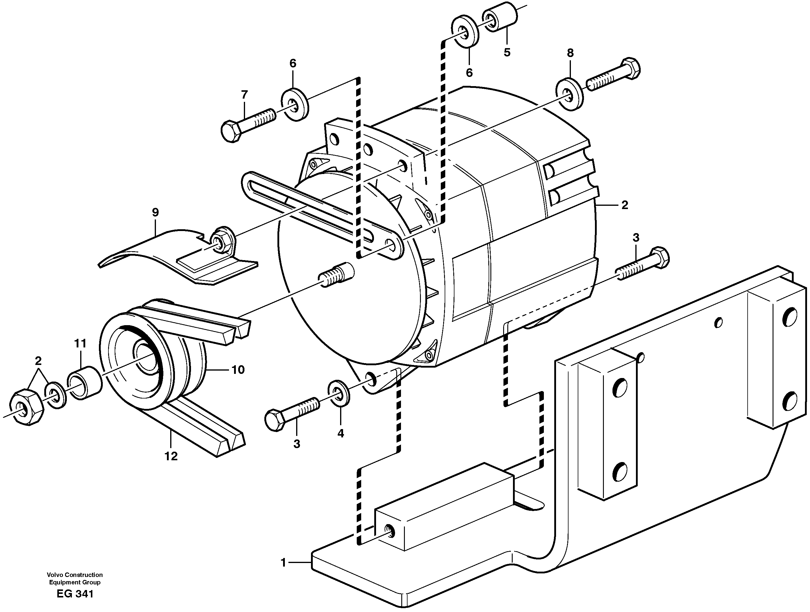 Alternator with fitting parts, 100A.  80331 — volvo parts diagram