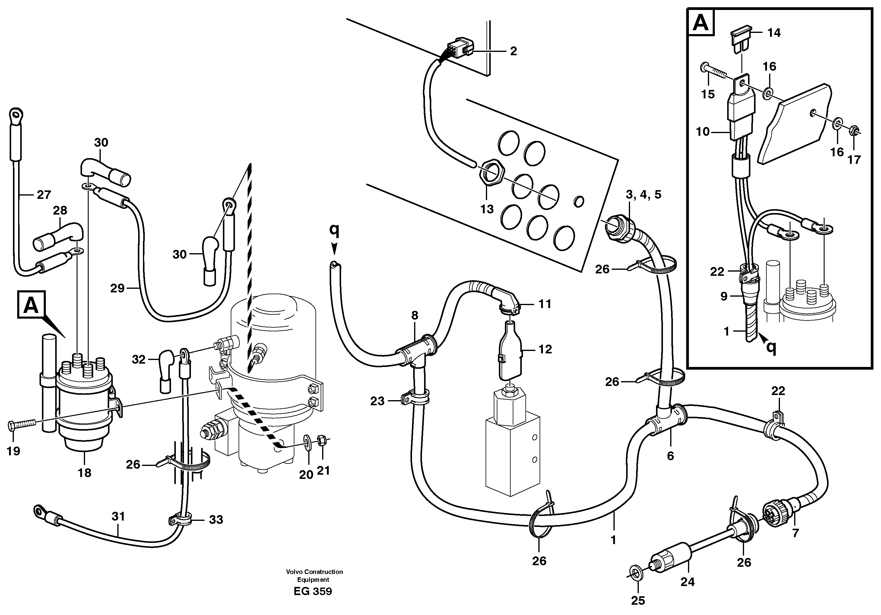Cable harness, secondary steering system.  80239 — volvo parts diagram