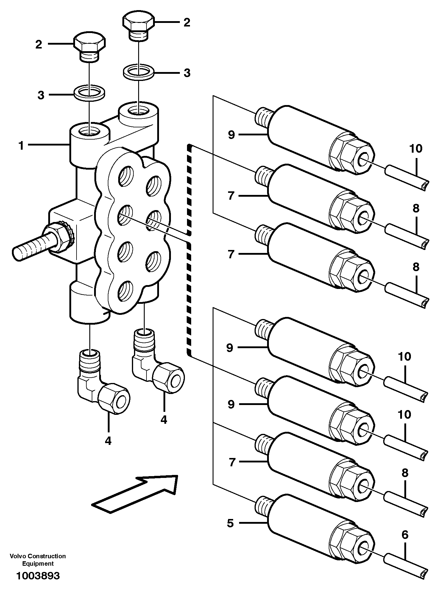 Distribution block, B1.  80445 — volvo parts diagram