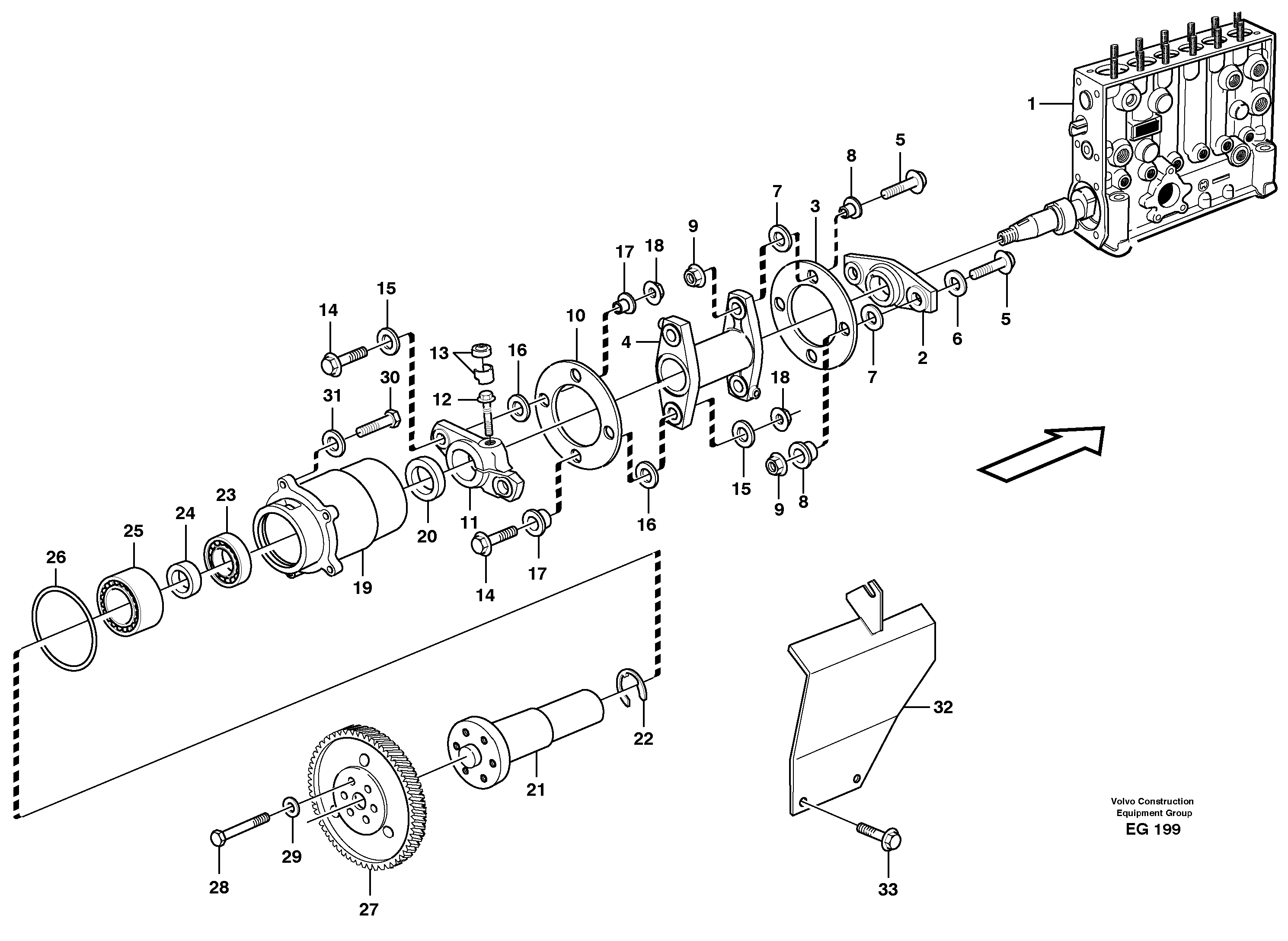Pump drive — volvo parts diagram