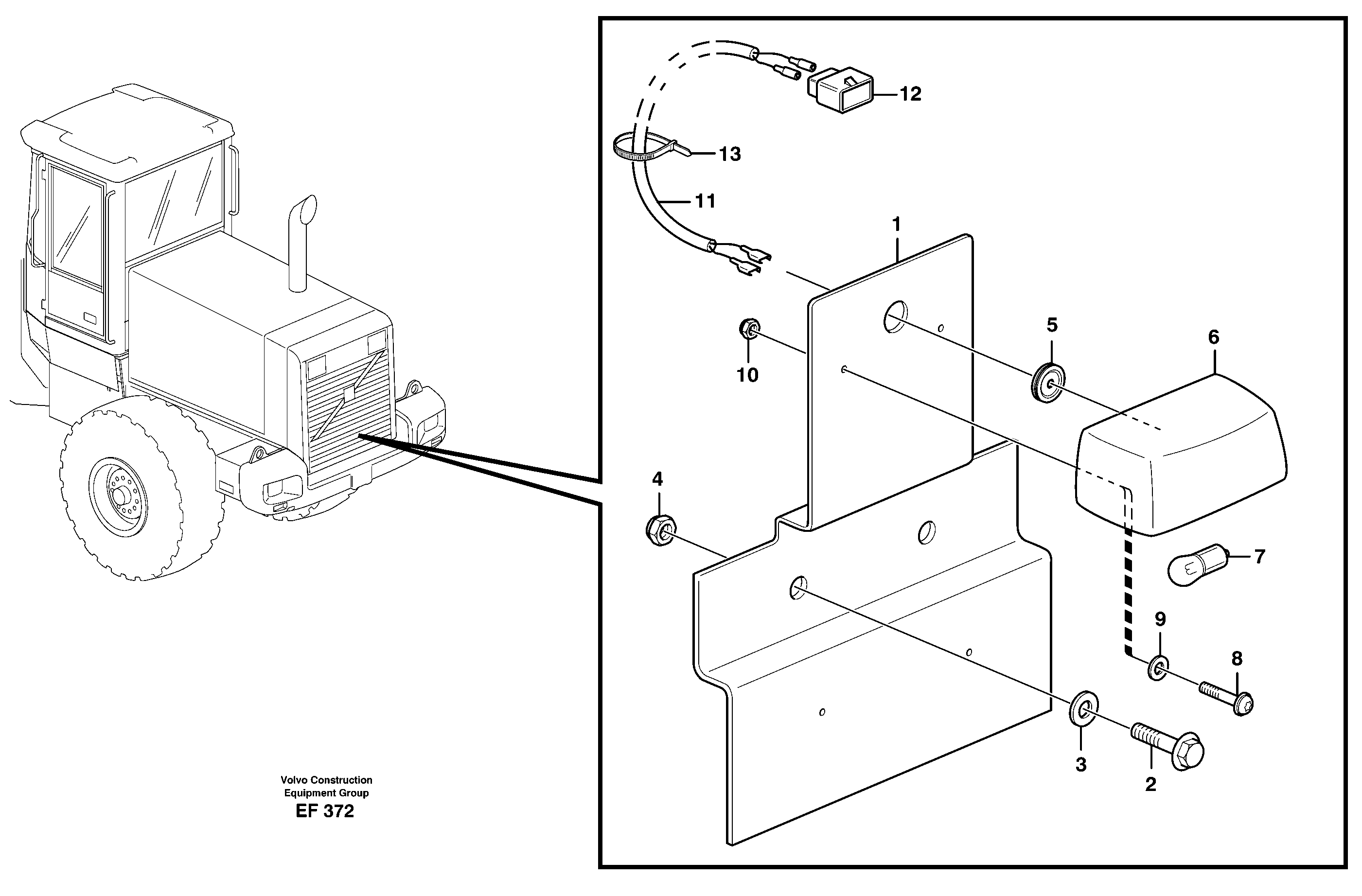 Sign lamp.  80402 — volvo parts diagram