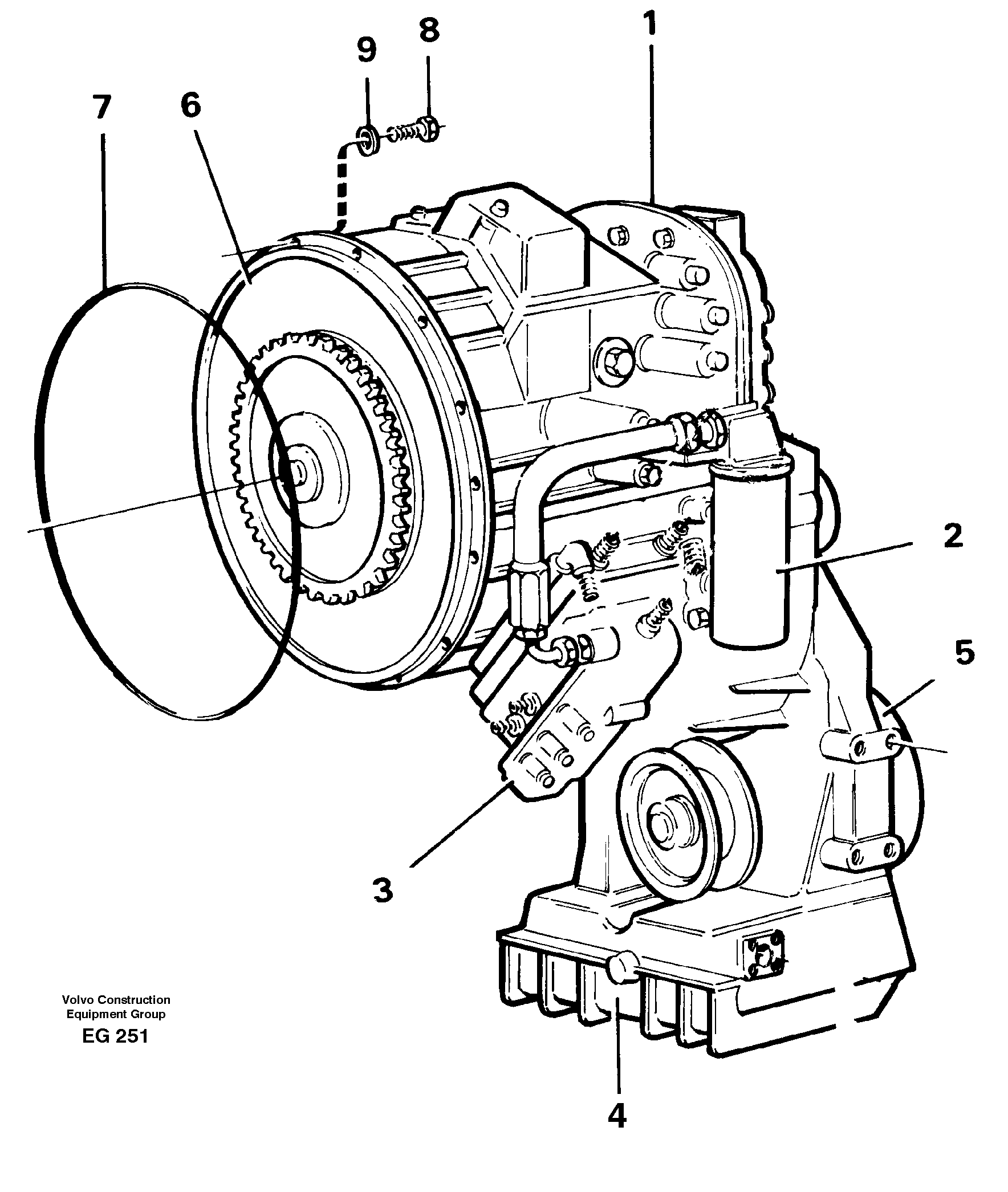 Hydraulic transmission with fitting parts — volvo parts diagram