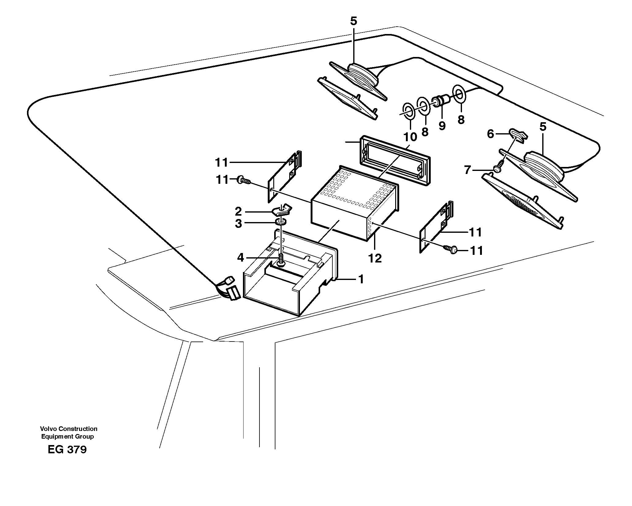 Radio bracket.  80518, 80390 — volvo parts diagram