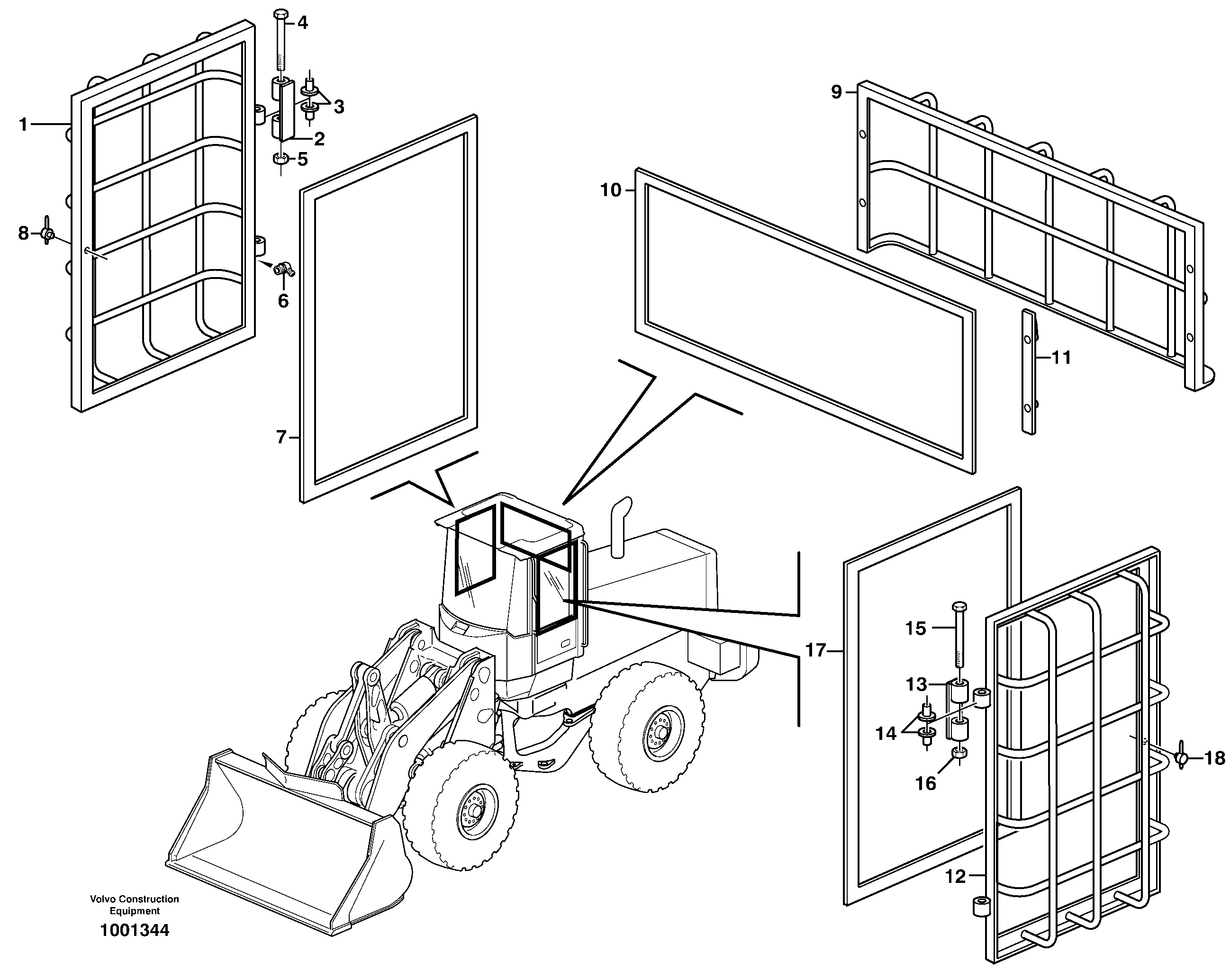 Window guards, side and rear windows.  80144 — volvo parts diagram
