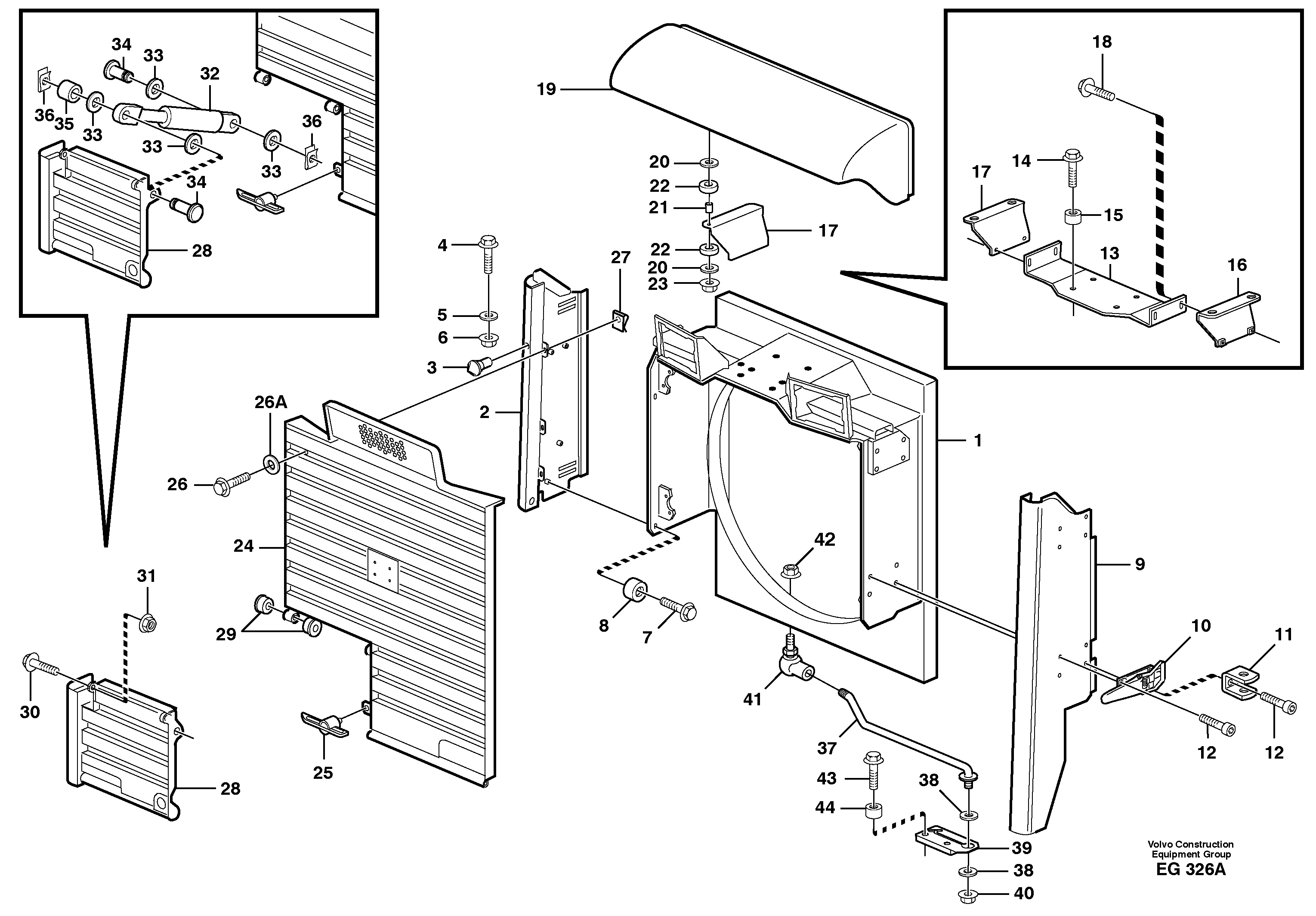 Radiator casing — volvo parts diagram