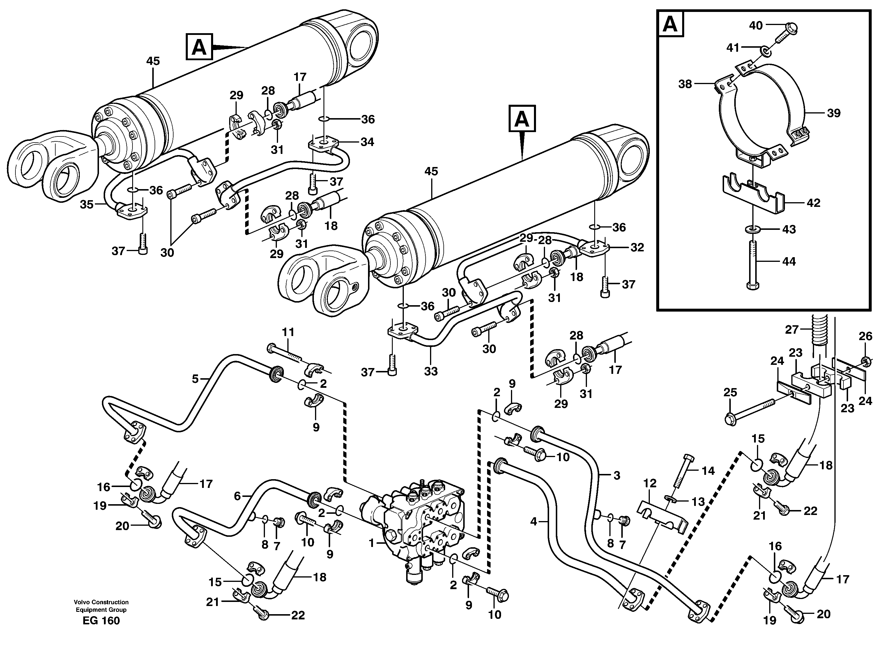 Hydraulic system, lift function — volvo parts diagram