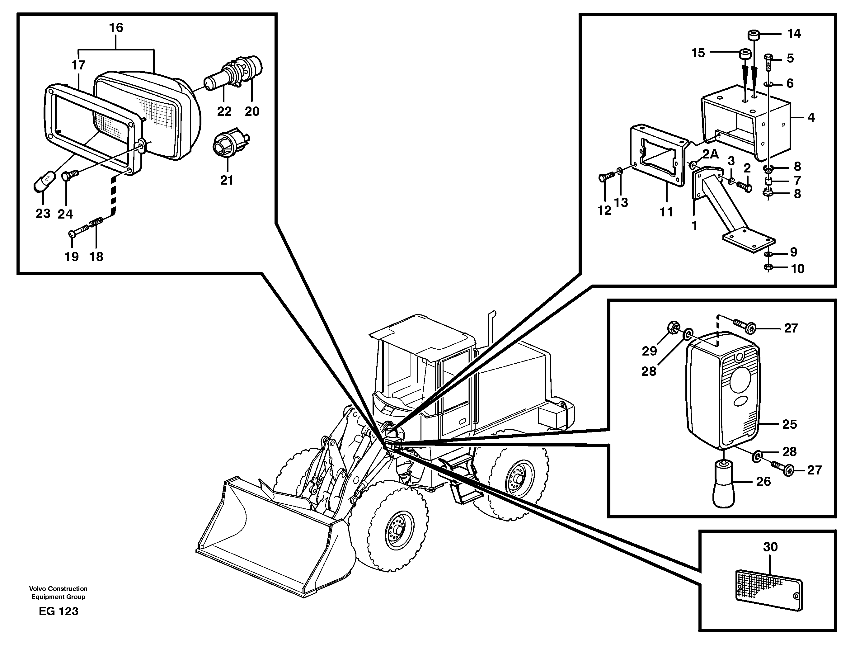 Lighting, front — volvo parts diagram