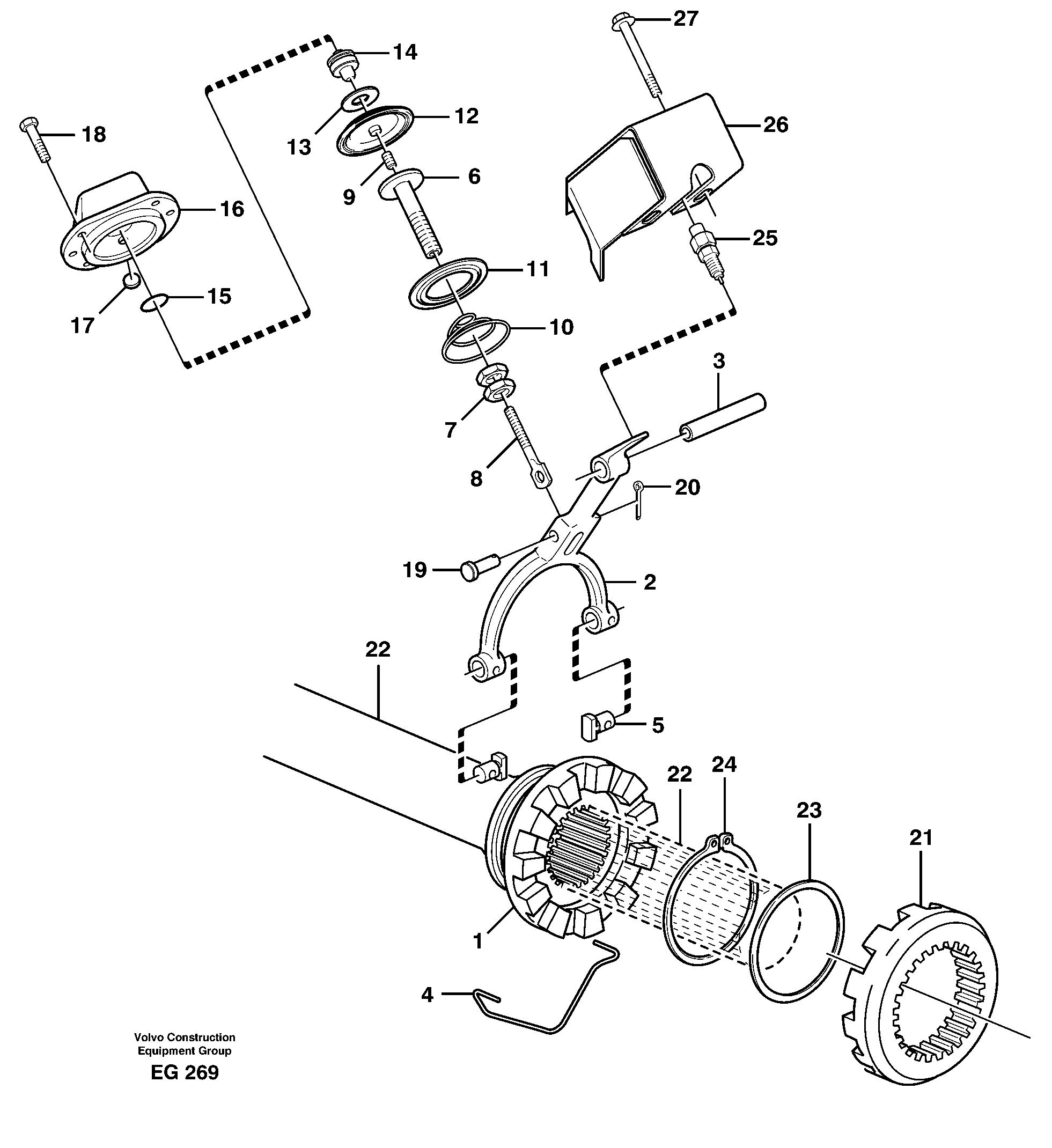 Differential lock  23839 AX - 12335,  23852 AX - 10770 — volvo parts diagram