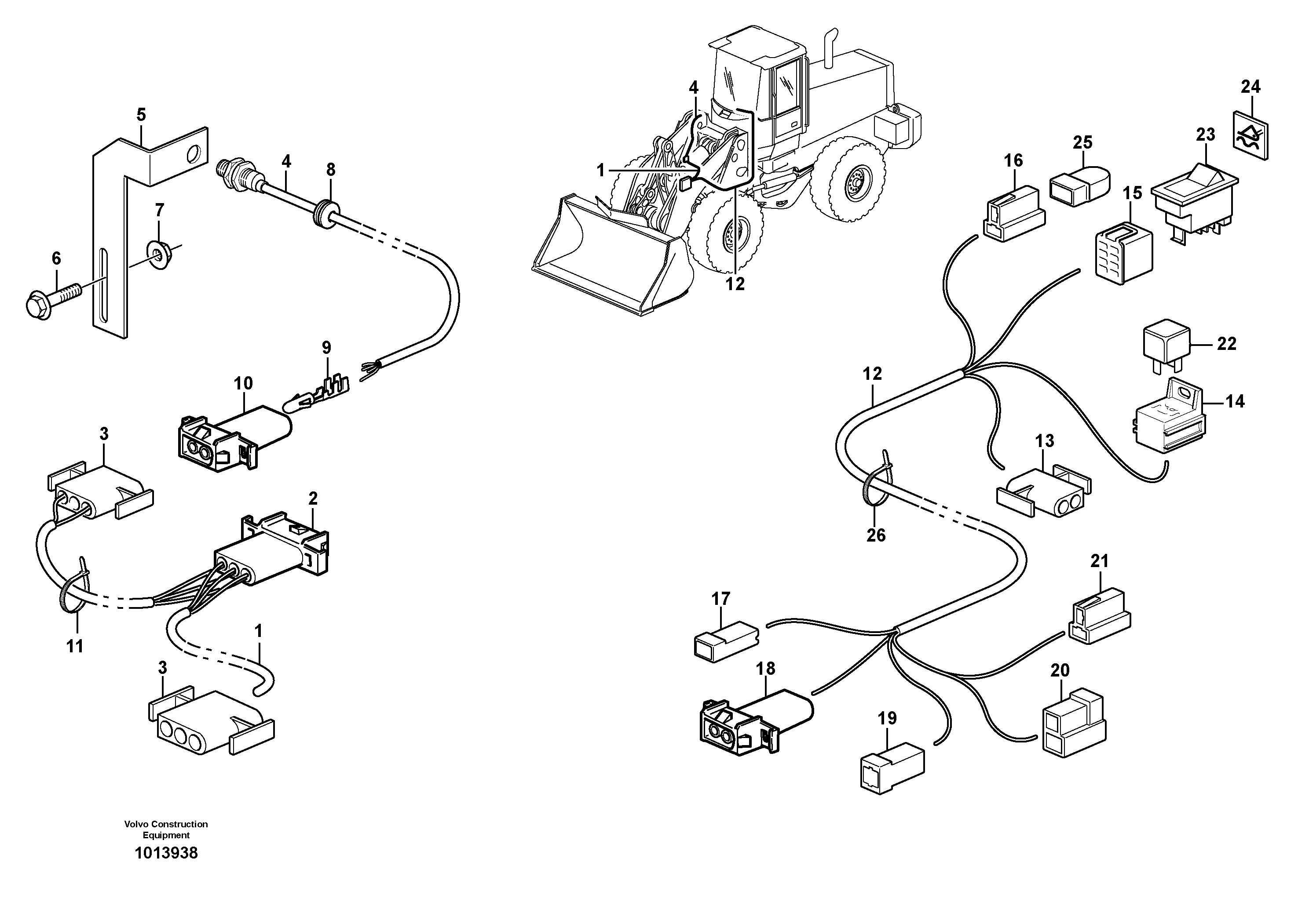 Cable harness, automatic float position.  80484 — volvo parts diagram