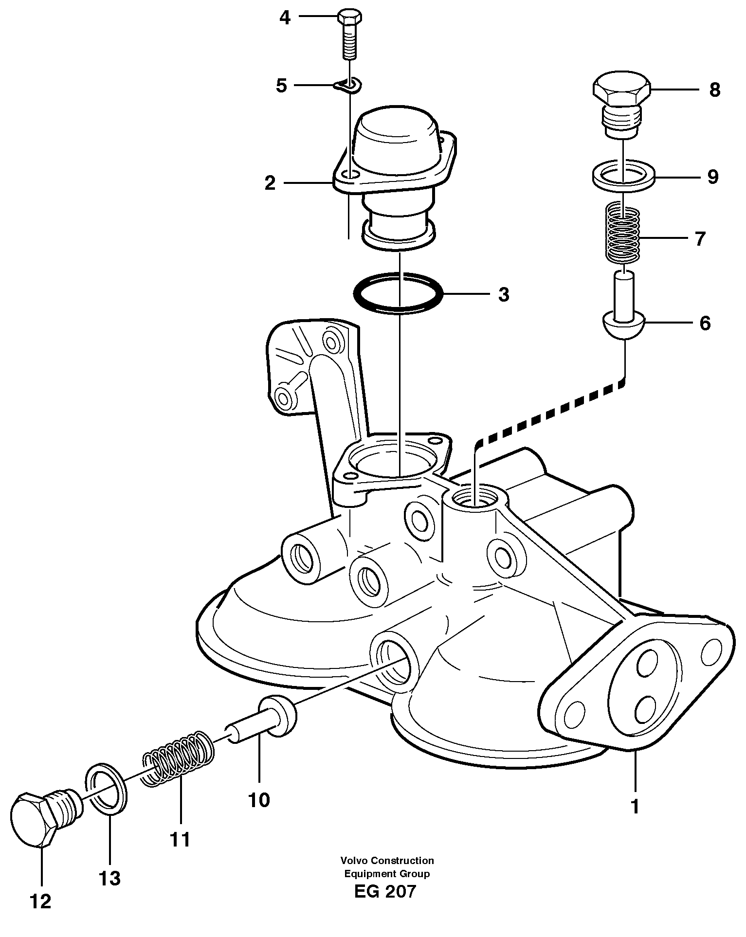 Housing, oil filter — volvo parts diagram