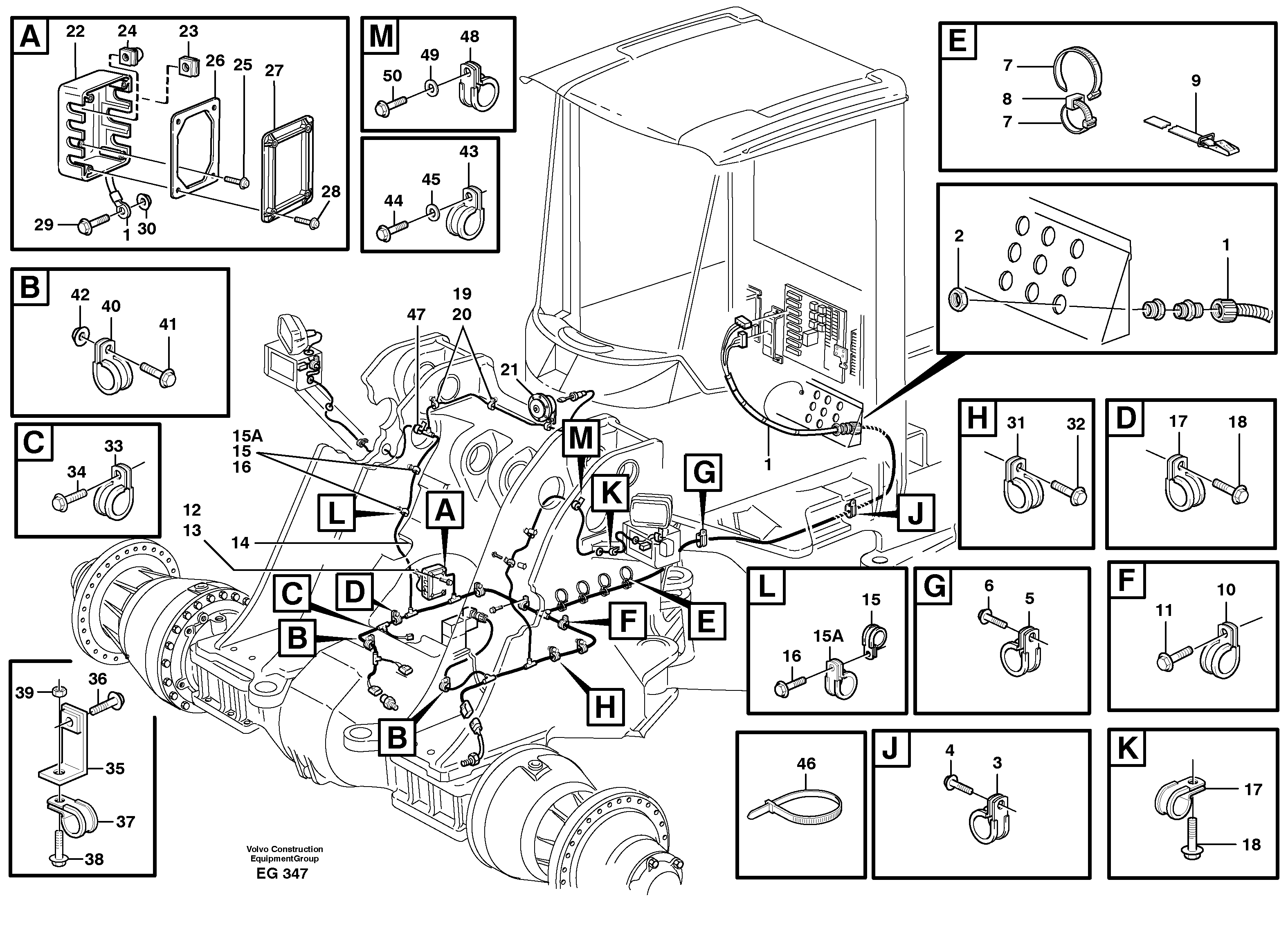 Cable harness, front — volvo parts diagram