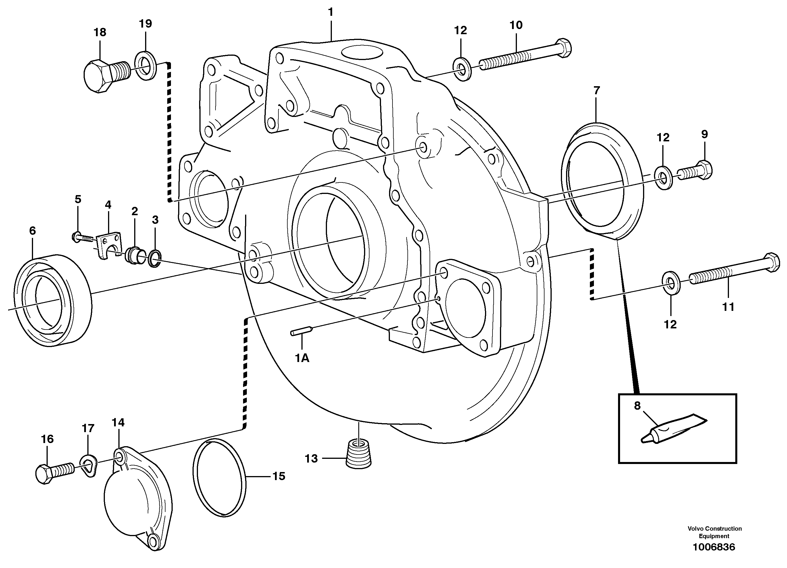 Flywheel housing — volvo parts diagram