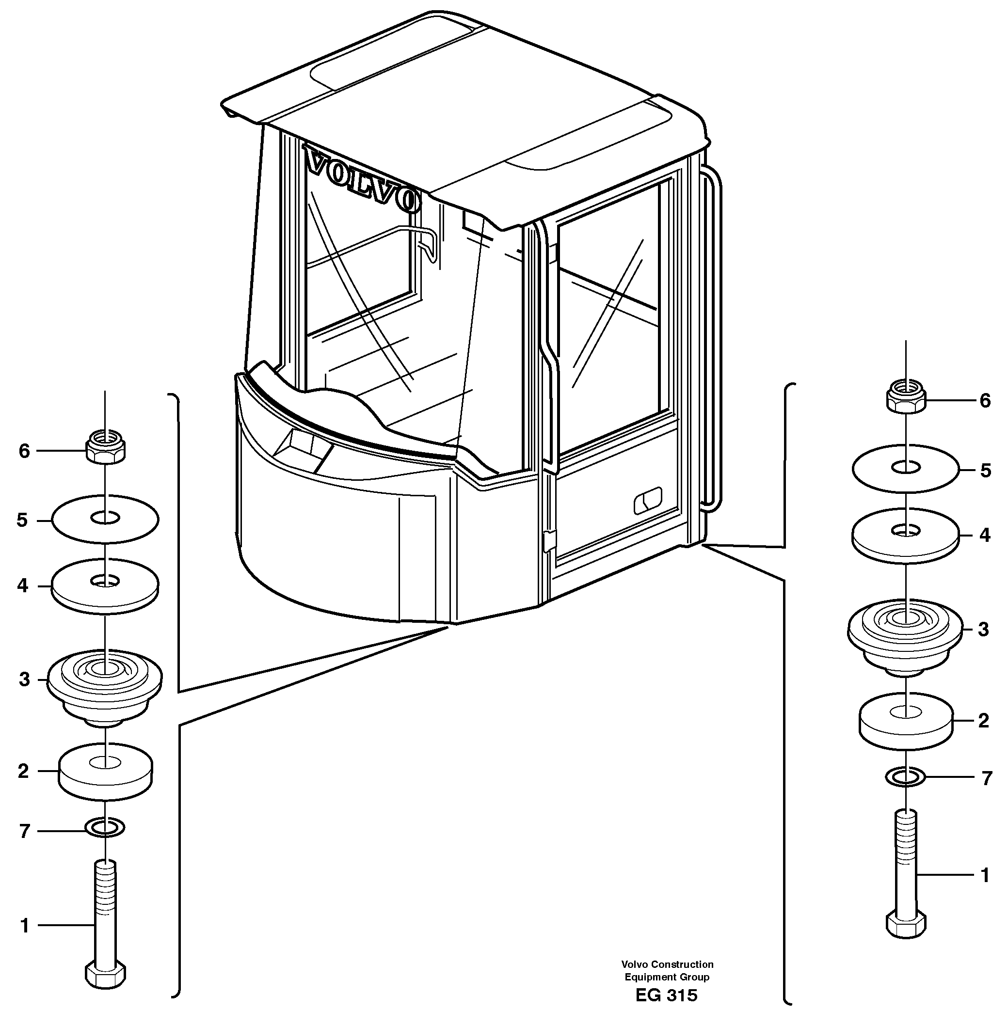 Operator's cab — volvo parts diagram