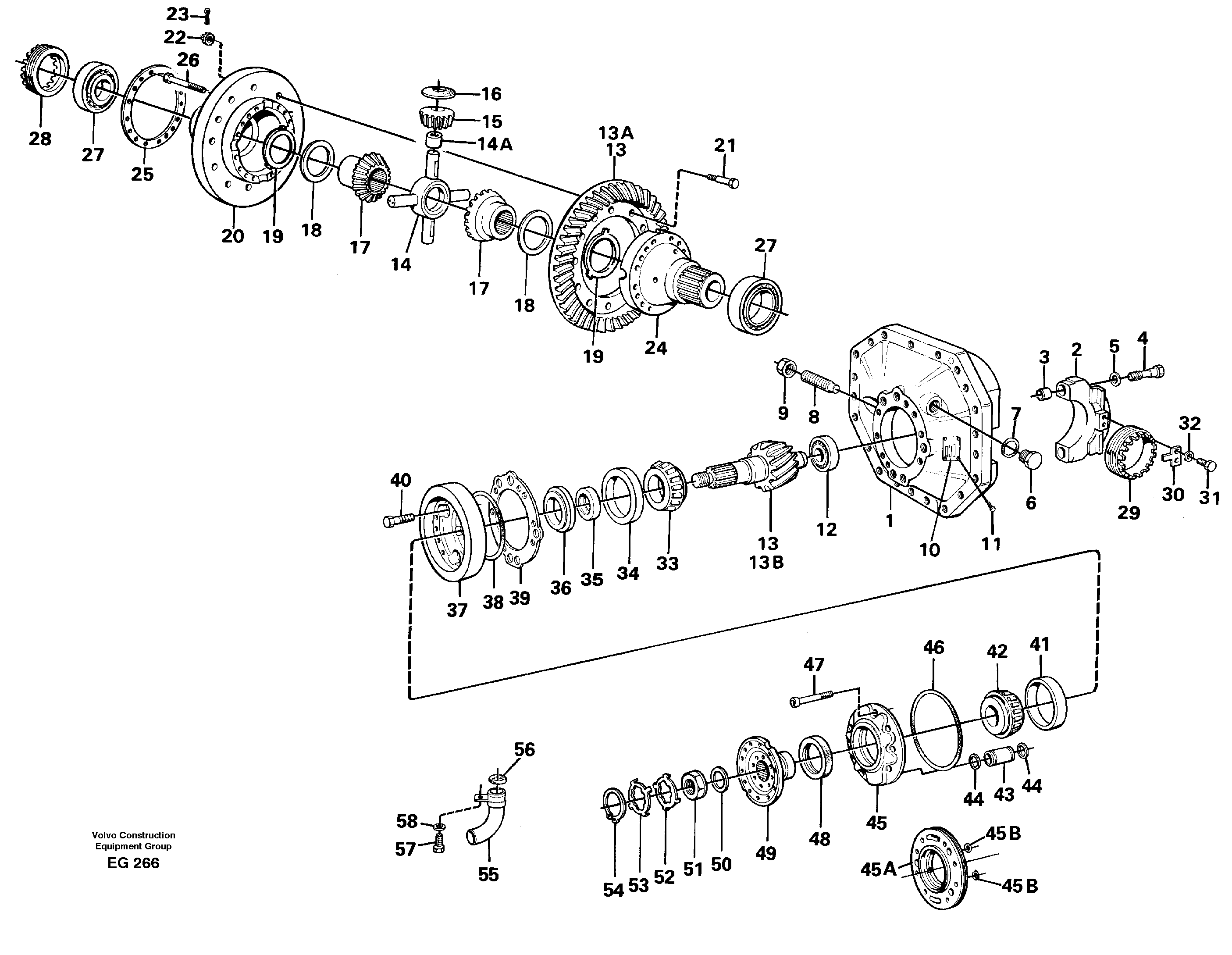 Final drive, front  23839, 23852 — volvo parts diagram
