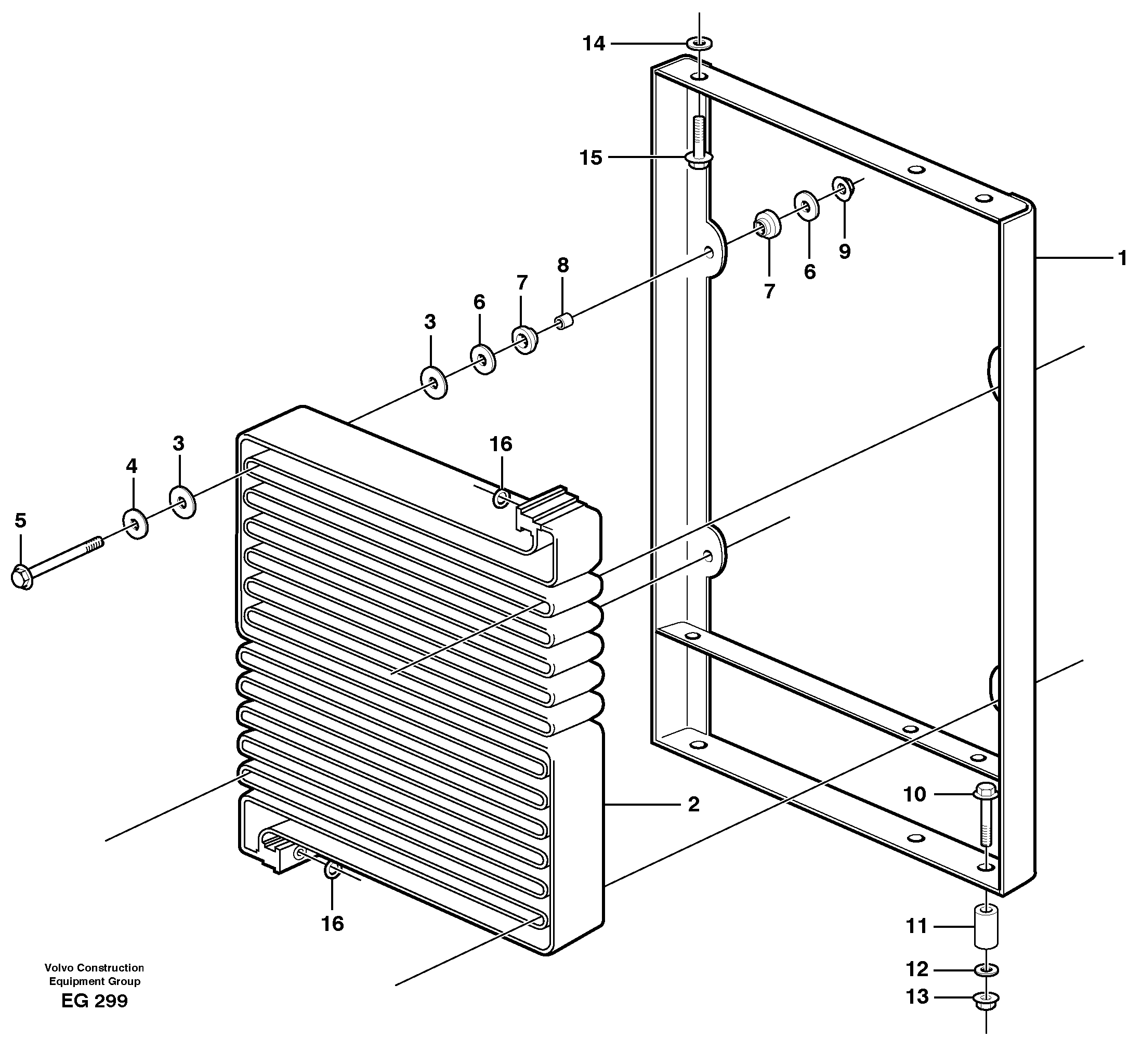 Condenser for cooling agent R134a with fitting parts.  80240, 80241 — volvo parts diagram