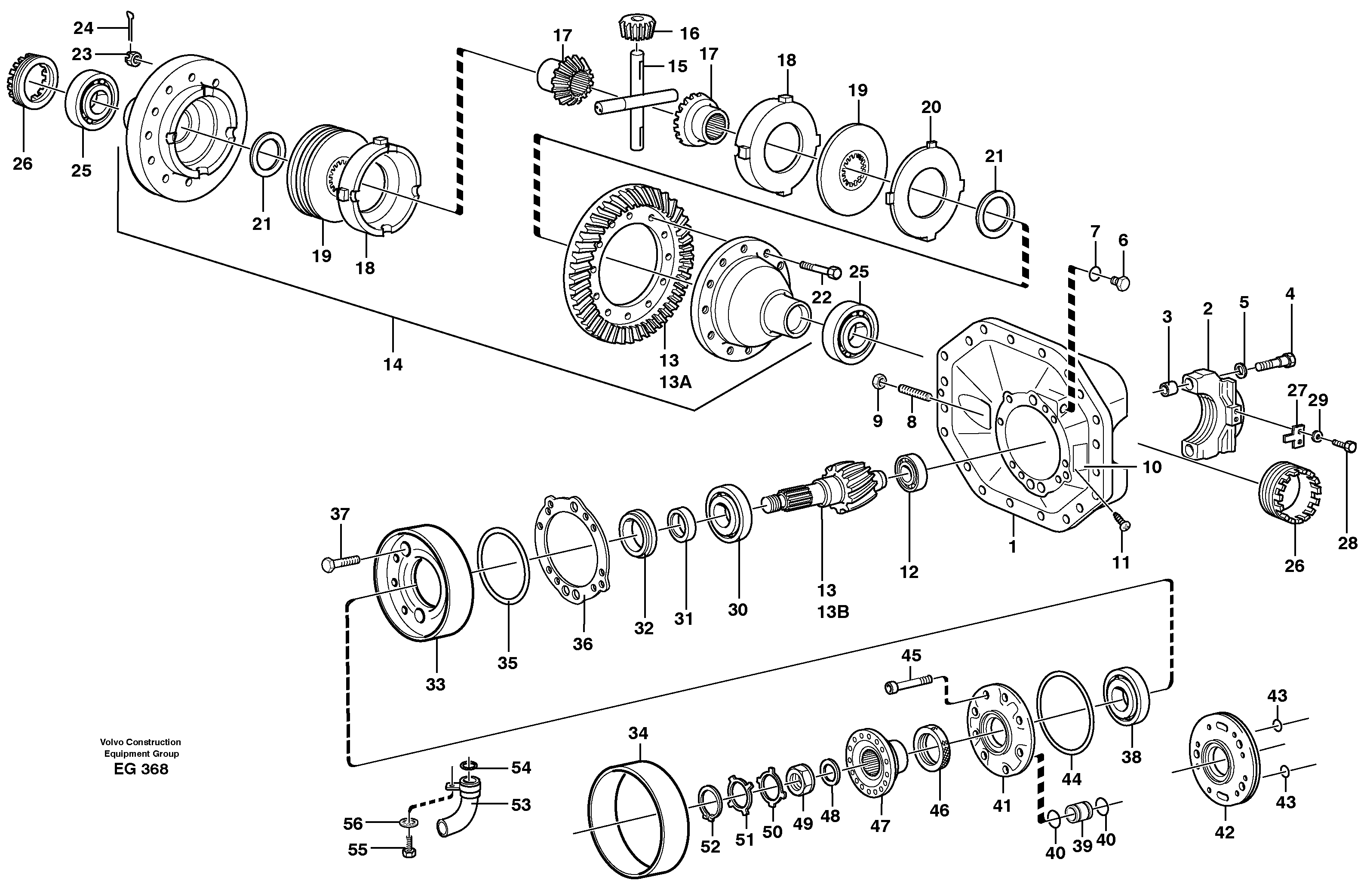 Final drive, rear  23856, 23875 — volvo parts diagram