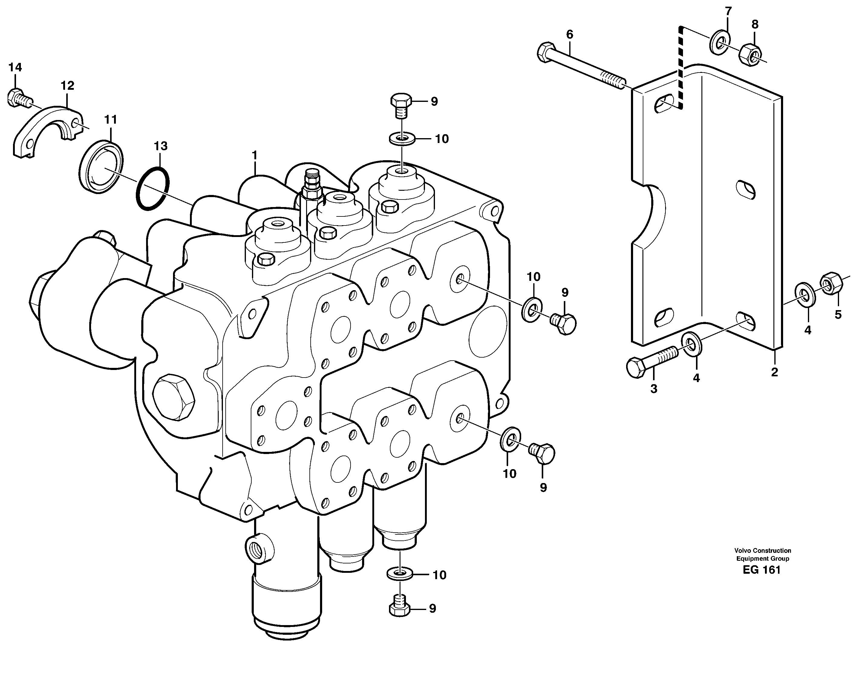 Control valve with fitting parts. — volvo parts diagram