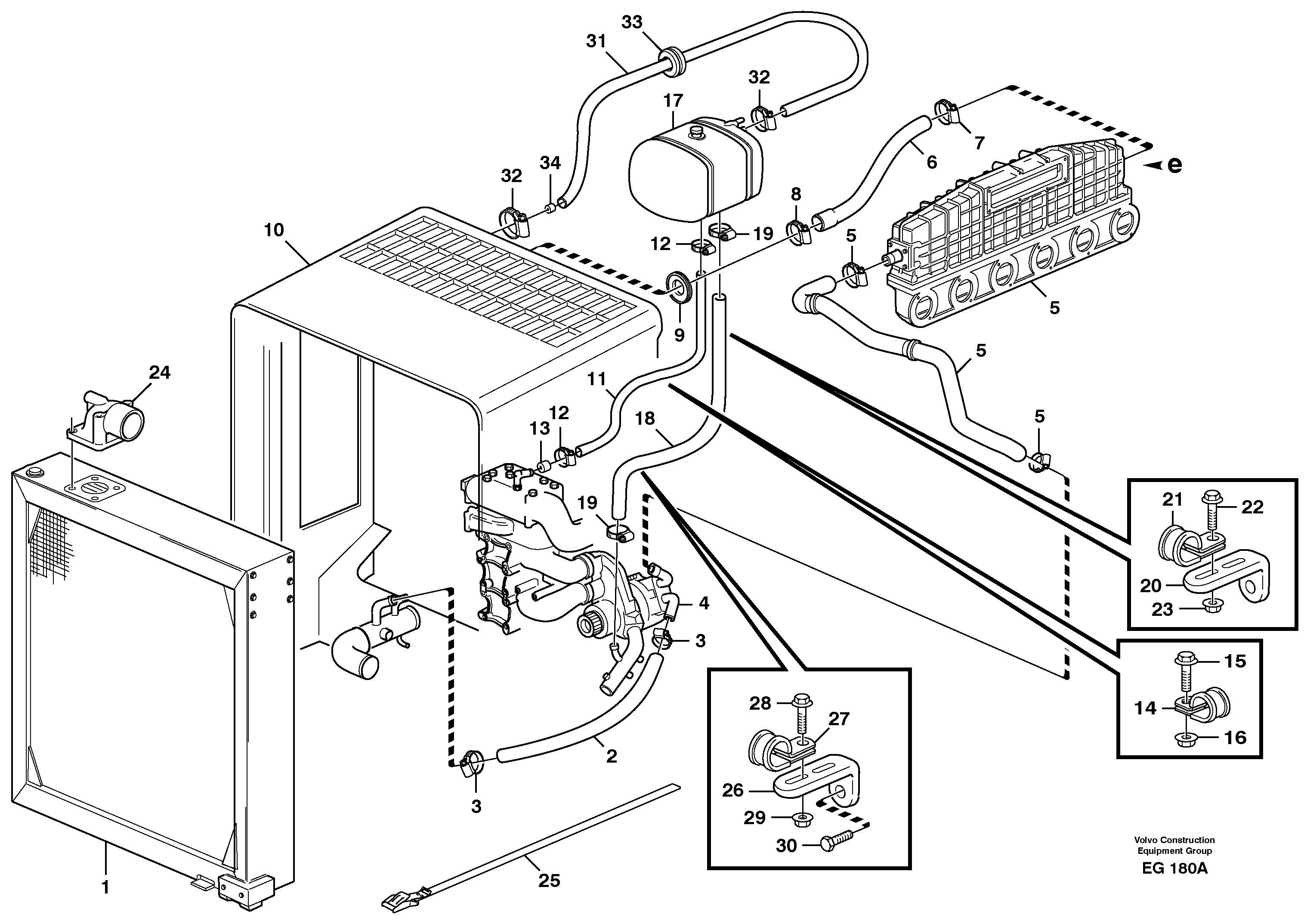 Cooling system — volvo parts diagram
