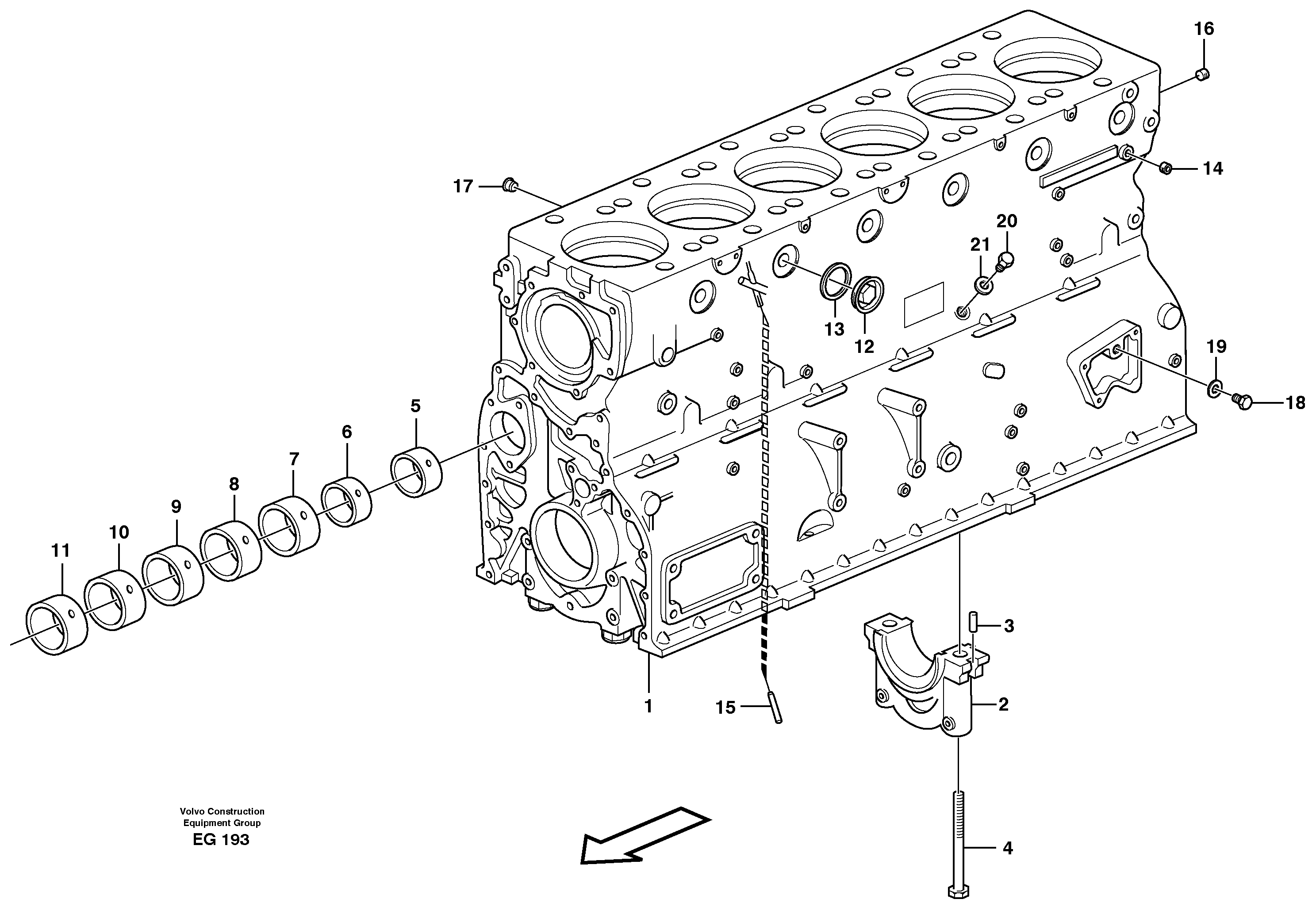 Cylinder block — volvo parts diagram
