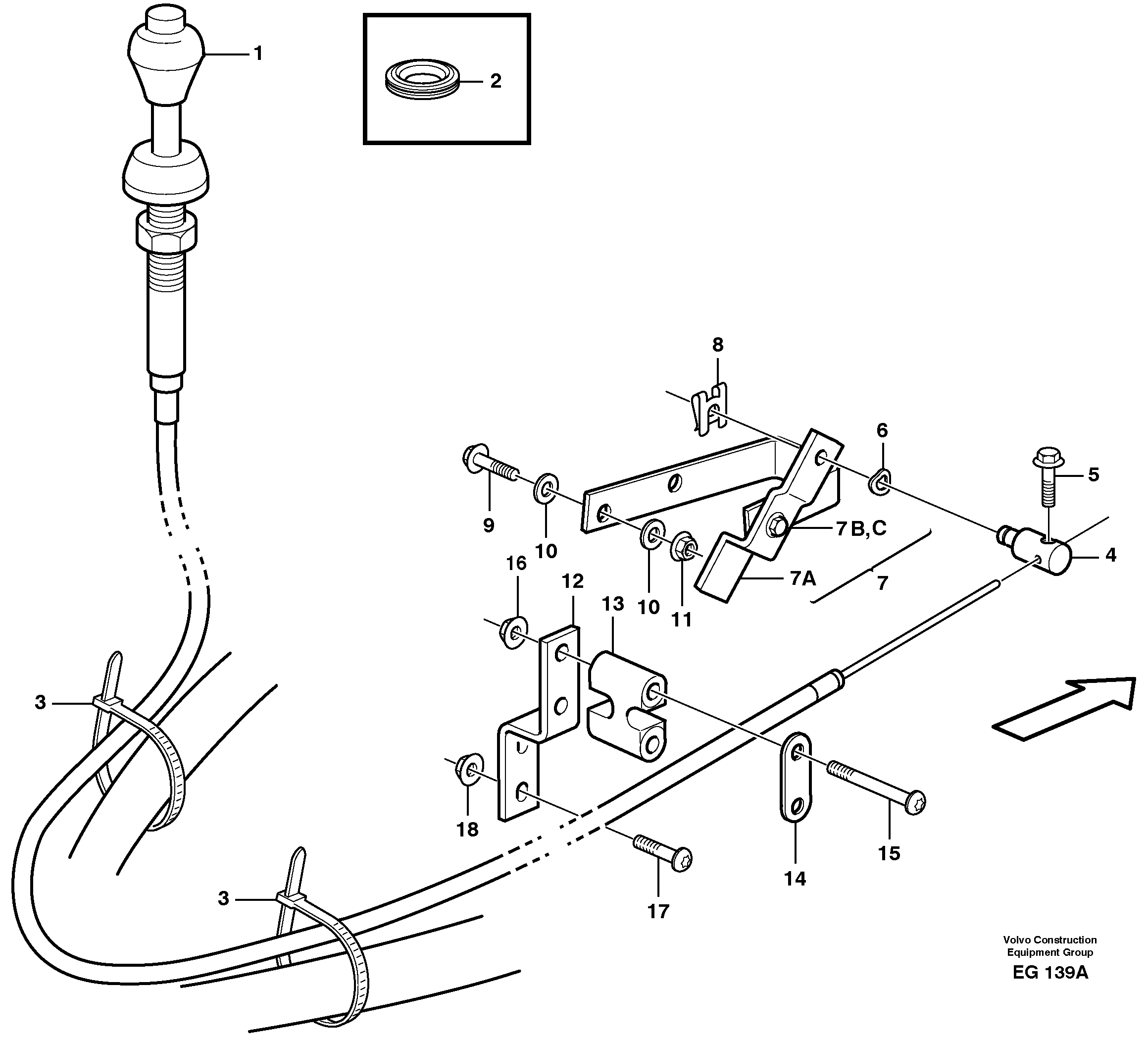 Hand throttle control.  93568 — volvo parts diagram