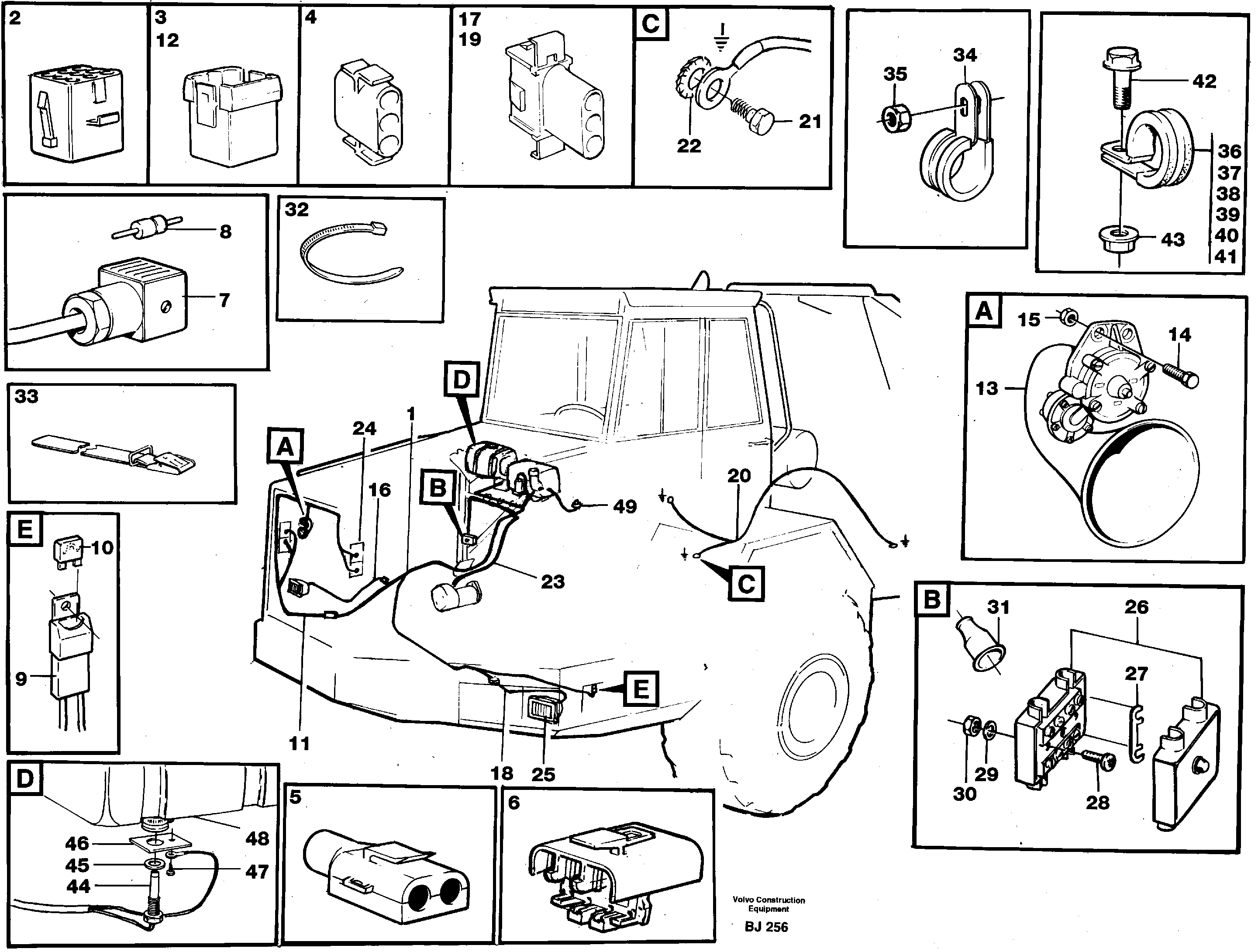 Cable harnesses, front — volvo parts diagram