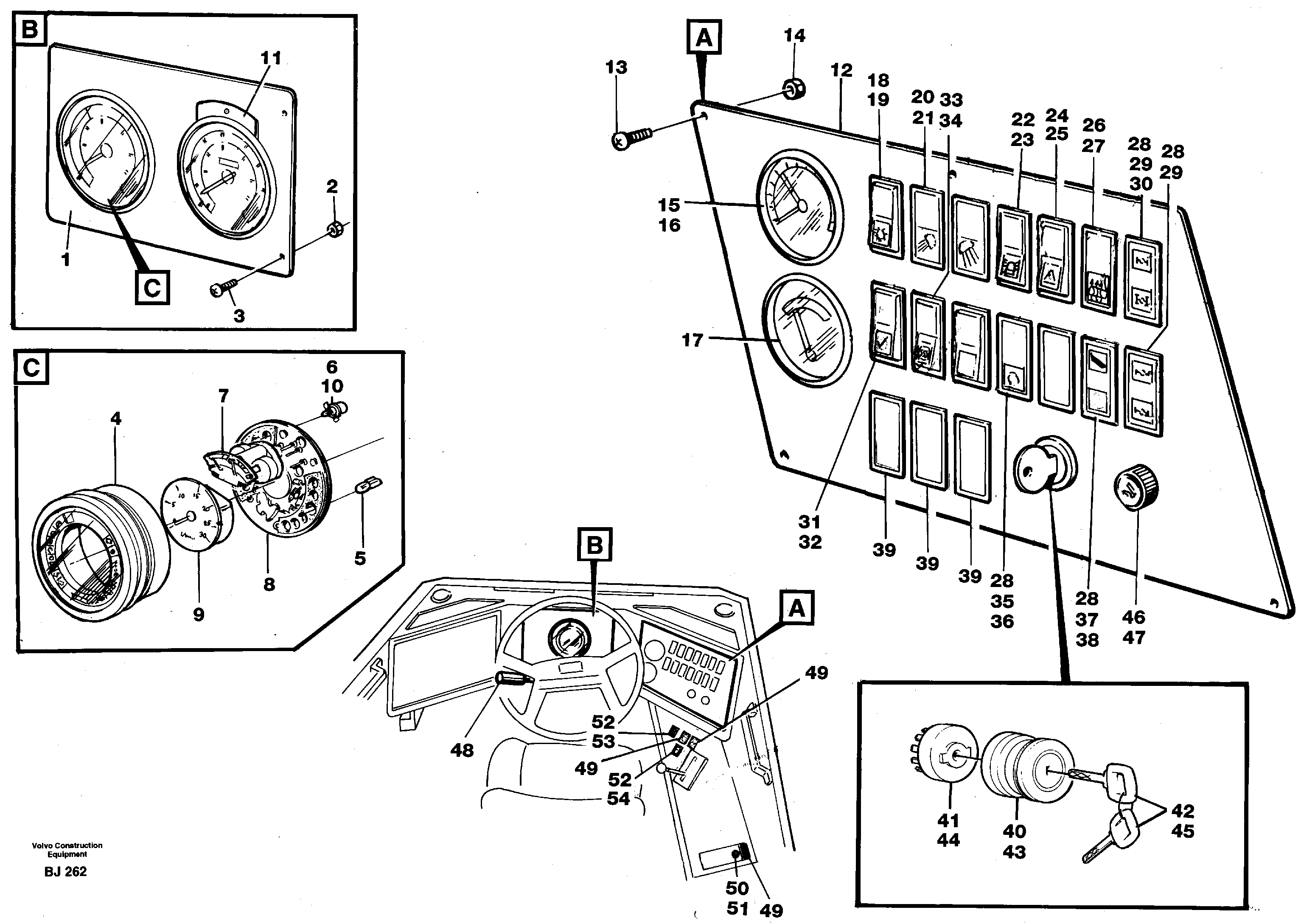 Instrument panel — volvo parts diagram
