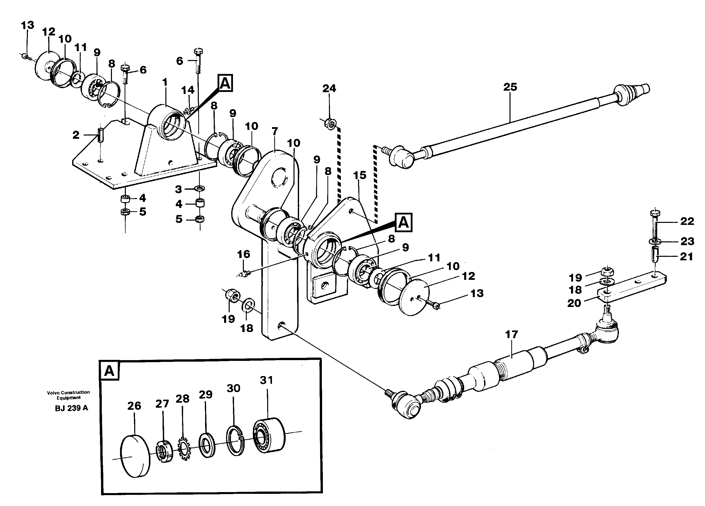 Steering linkage — volvo parts diagram