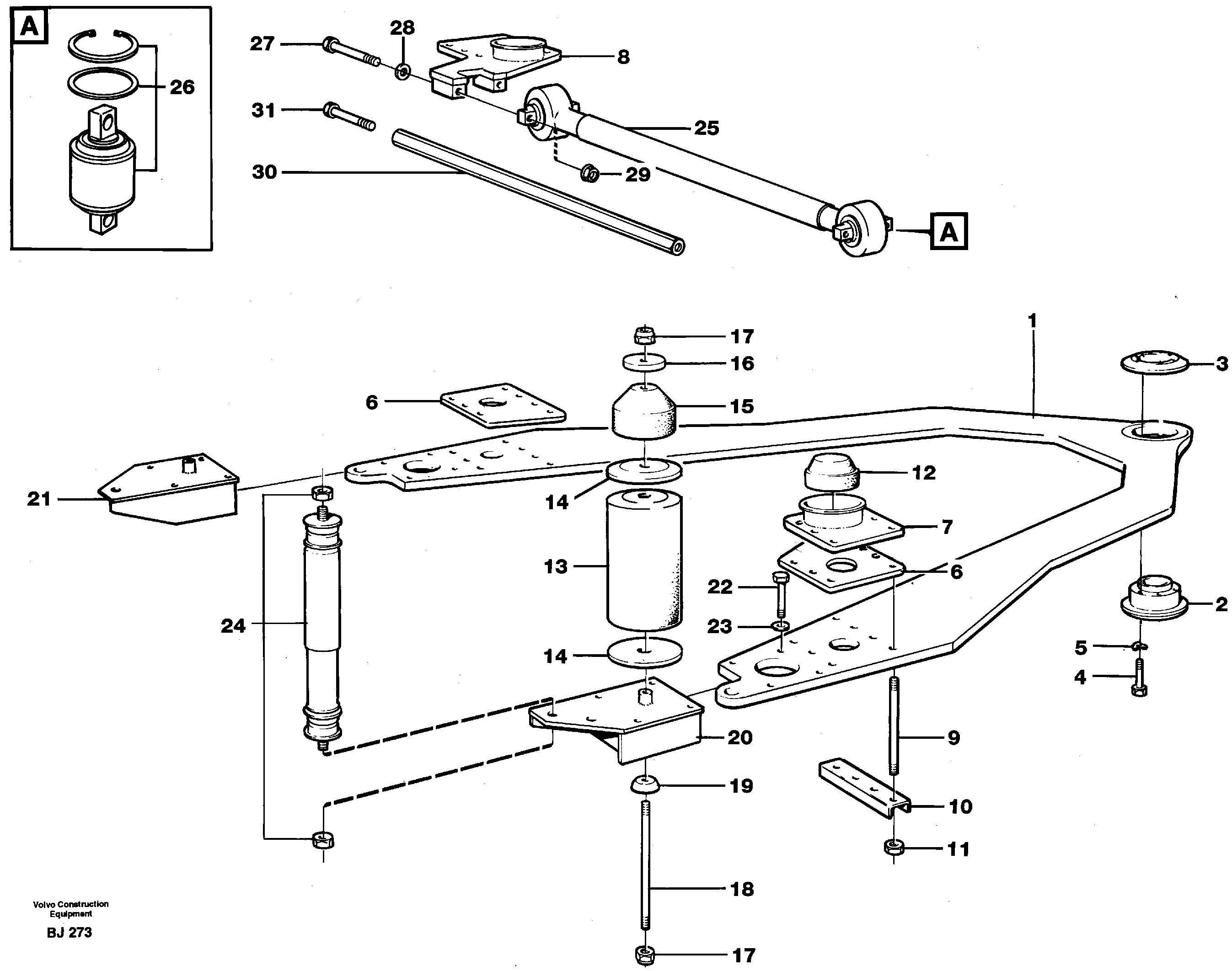 Front axle suspension — volvo parts diagram