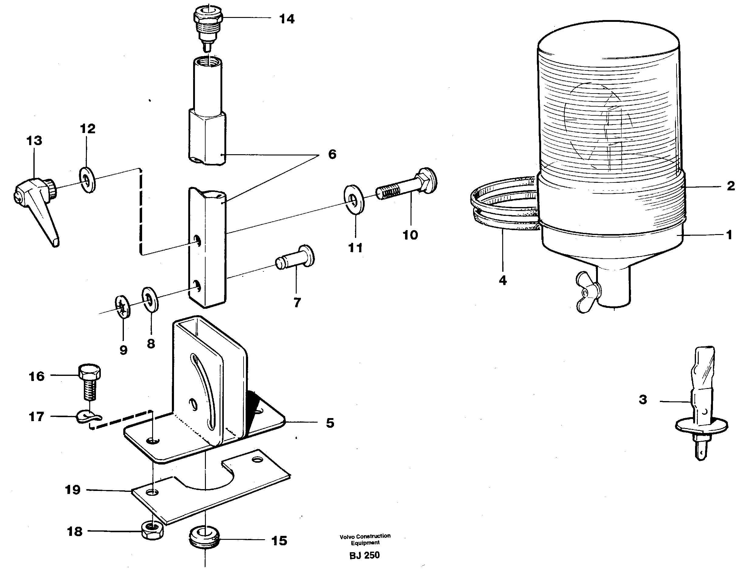 Rotating beacon  91897 — volvo parts diagram