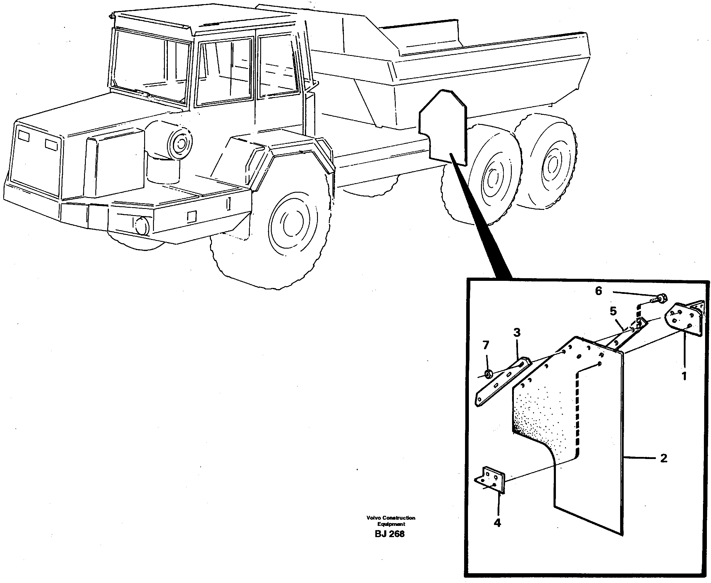 Mudflap, load unit  93042, STD USA — volvo parts diagram