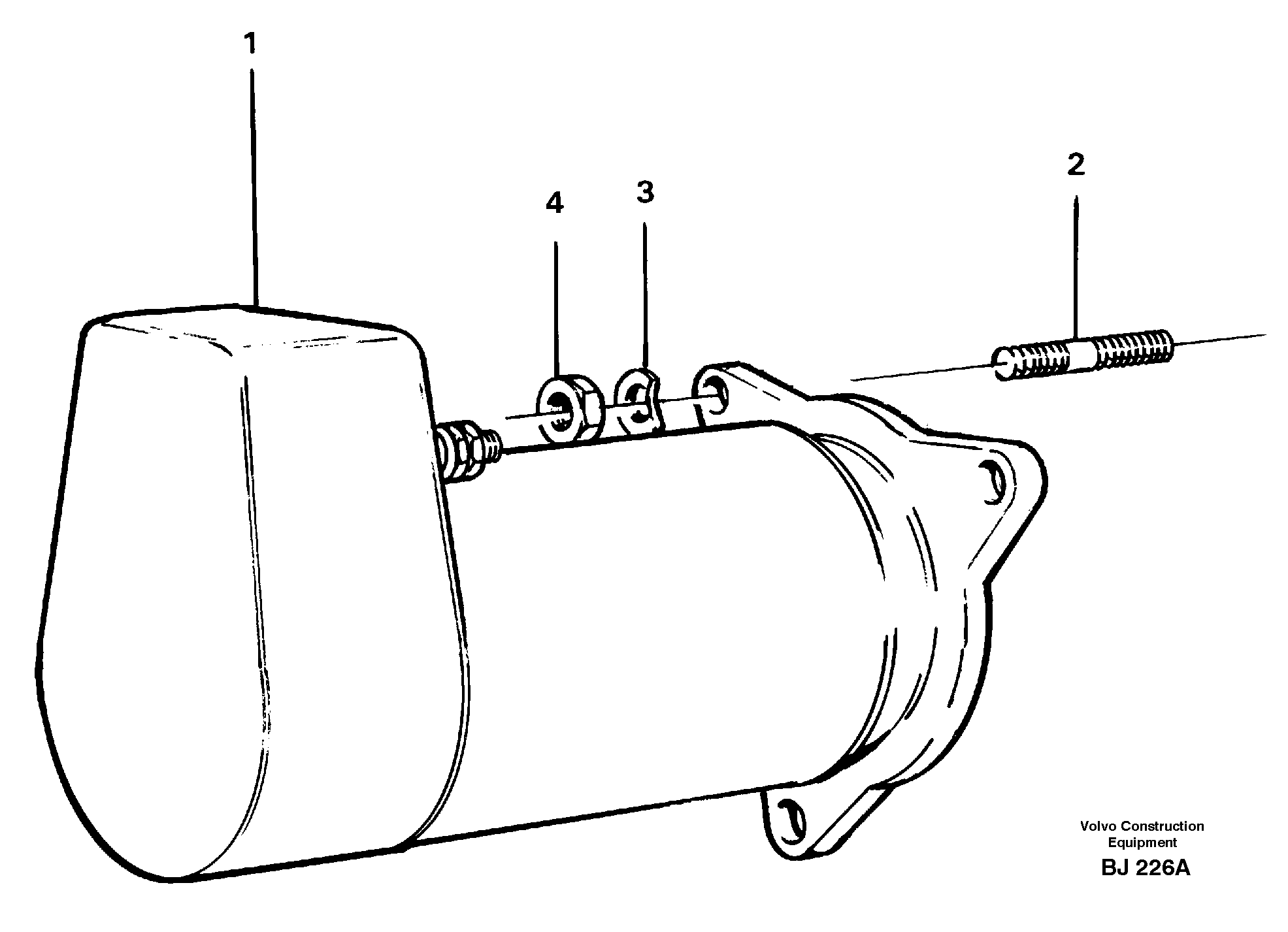 Starter motor with assembling details — volvo parts diagram