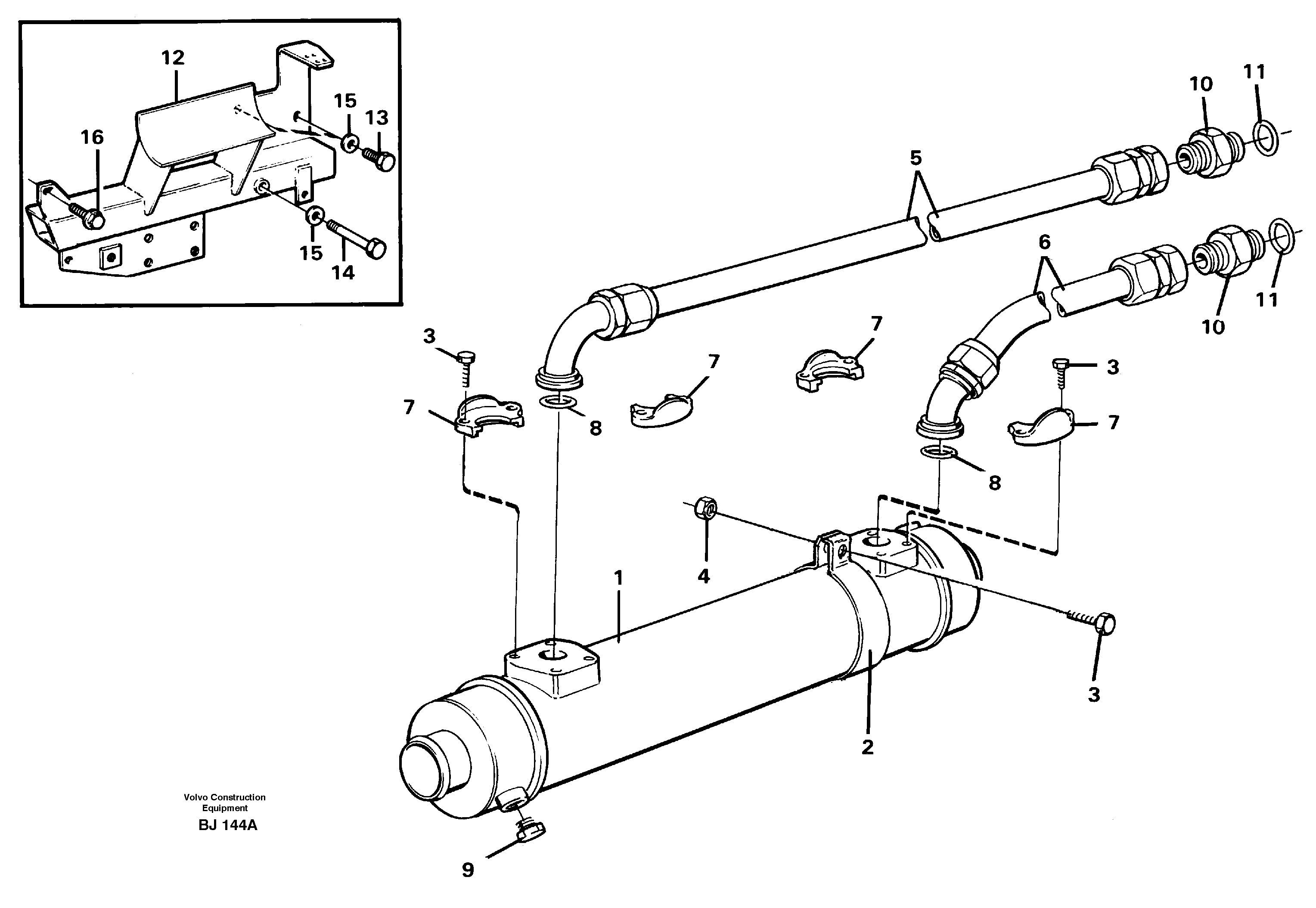 Oil cooler — volvo parts diagram