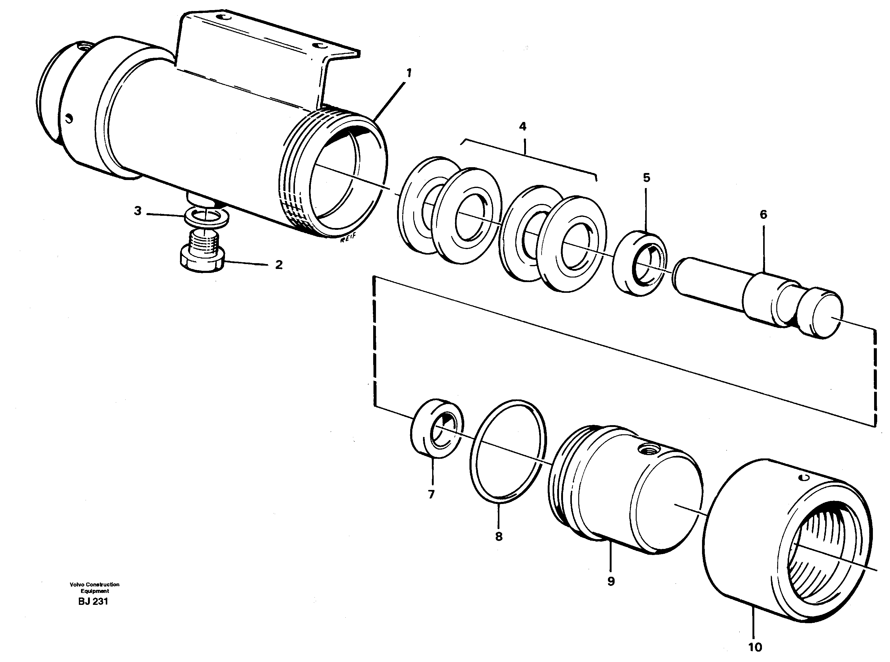 Damping cylinder — volvo parts diagram