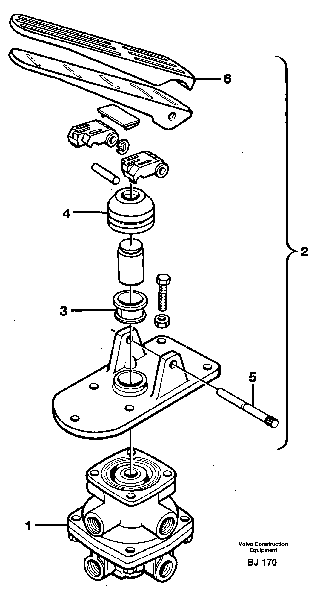 Footbrake valve — volvo parts diagram