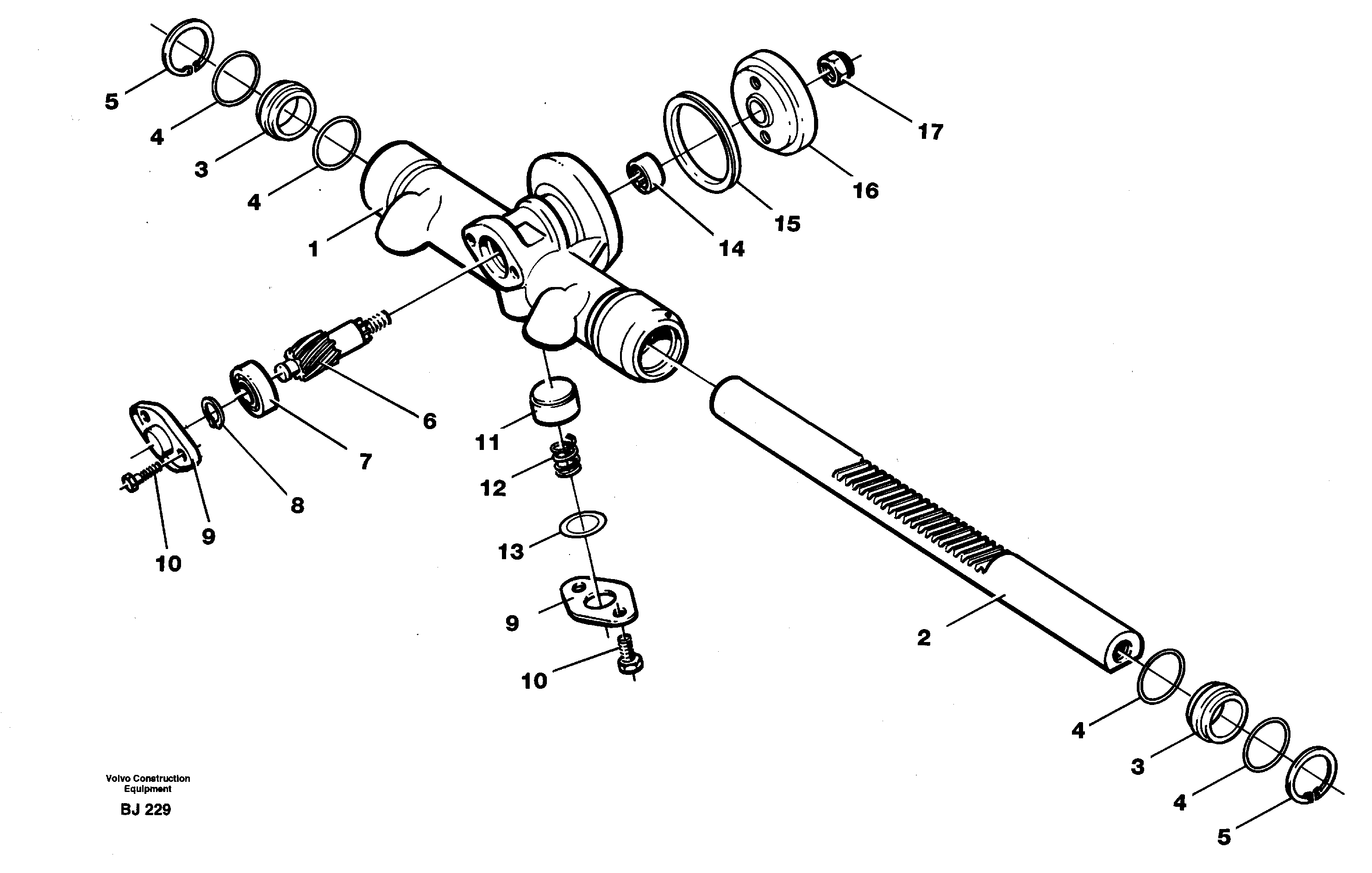 Rack gear — volvo parts diagram
