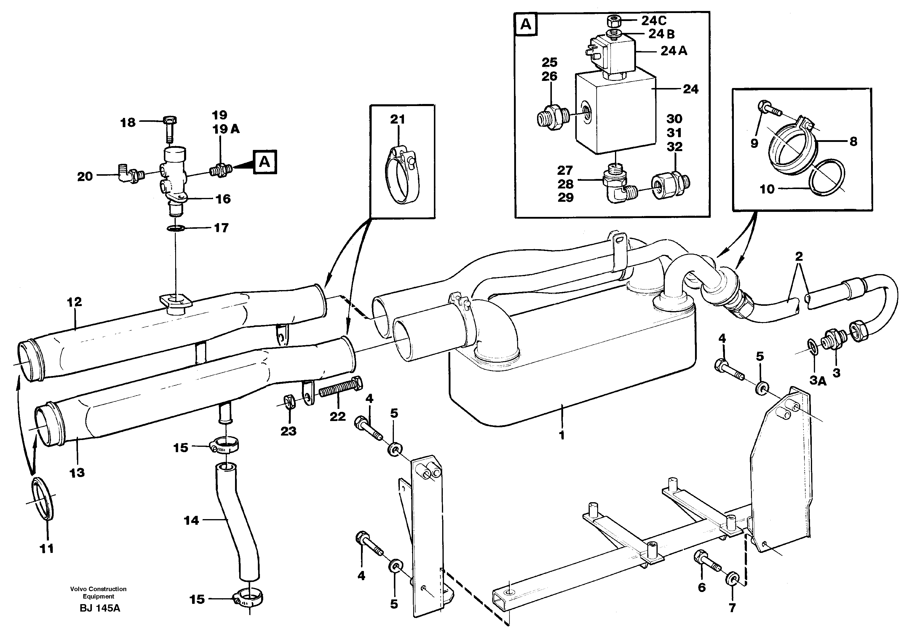 Oil cooler — volvo parts diagram