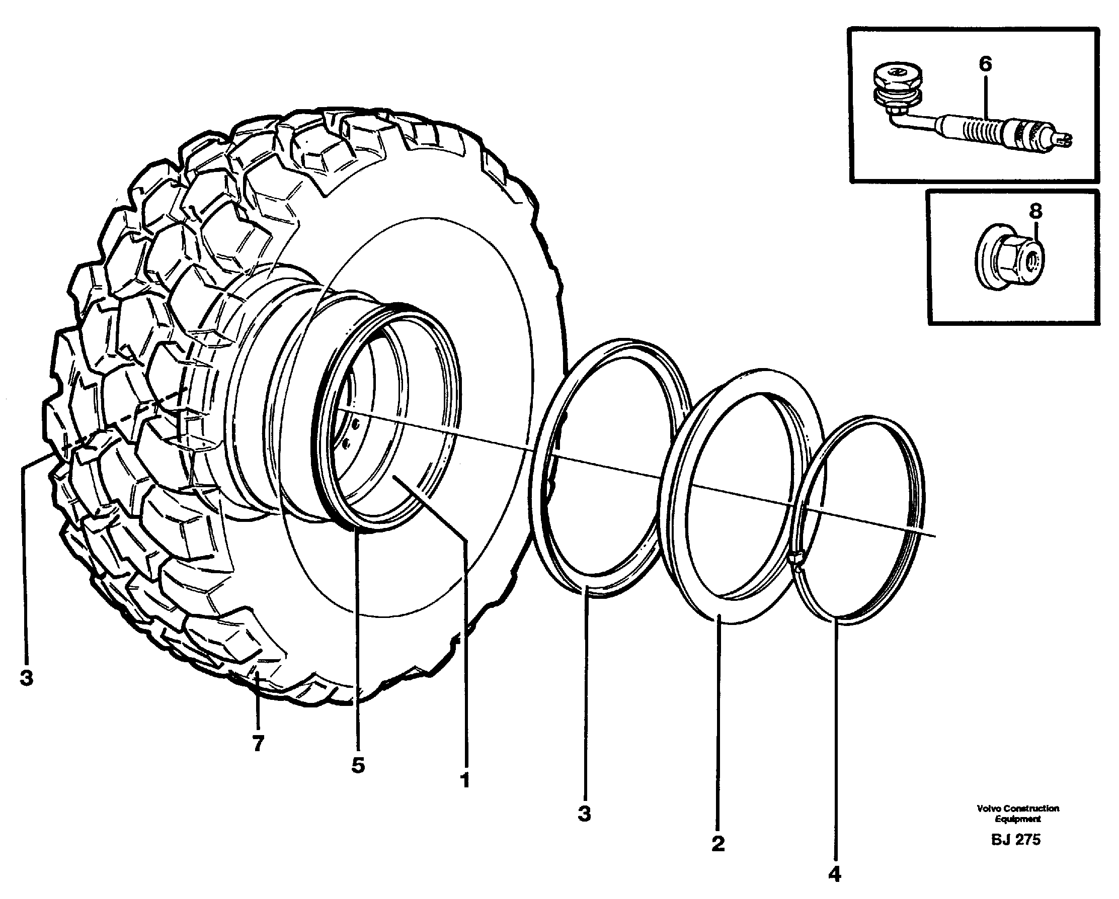 Wheel  23.5 - 25** — volvo parts diagram