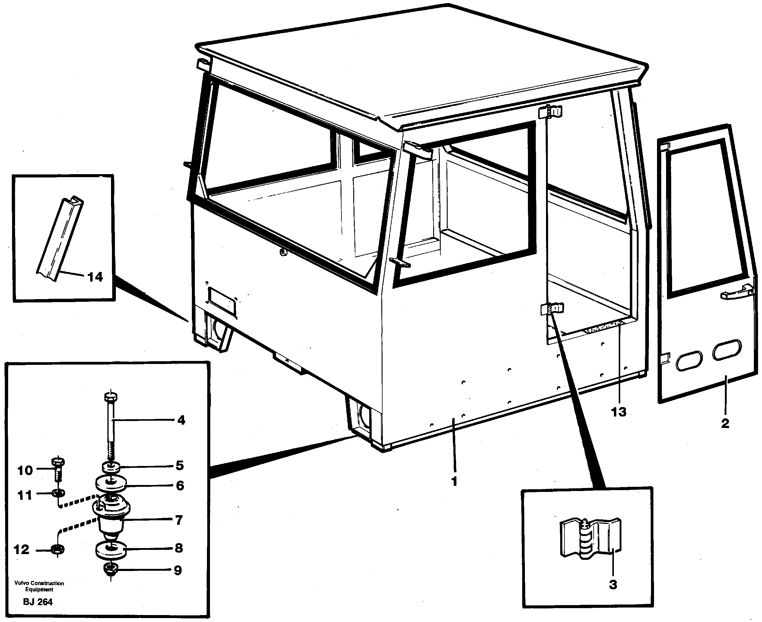 Drivers cab — volvo parts diagram