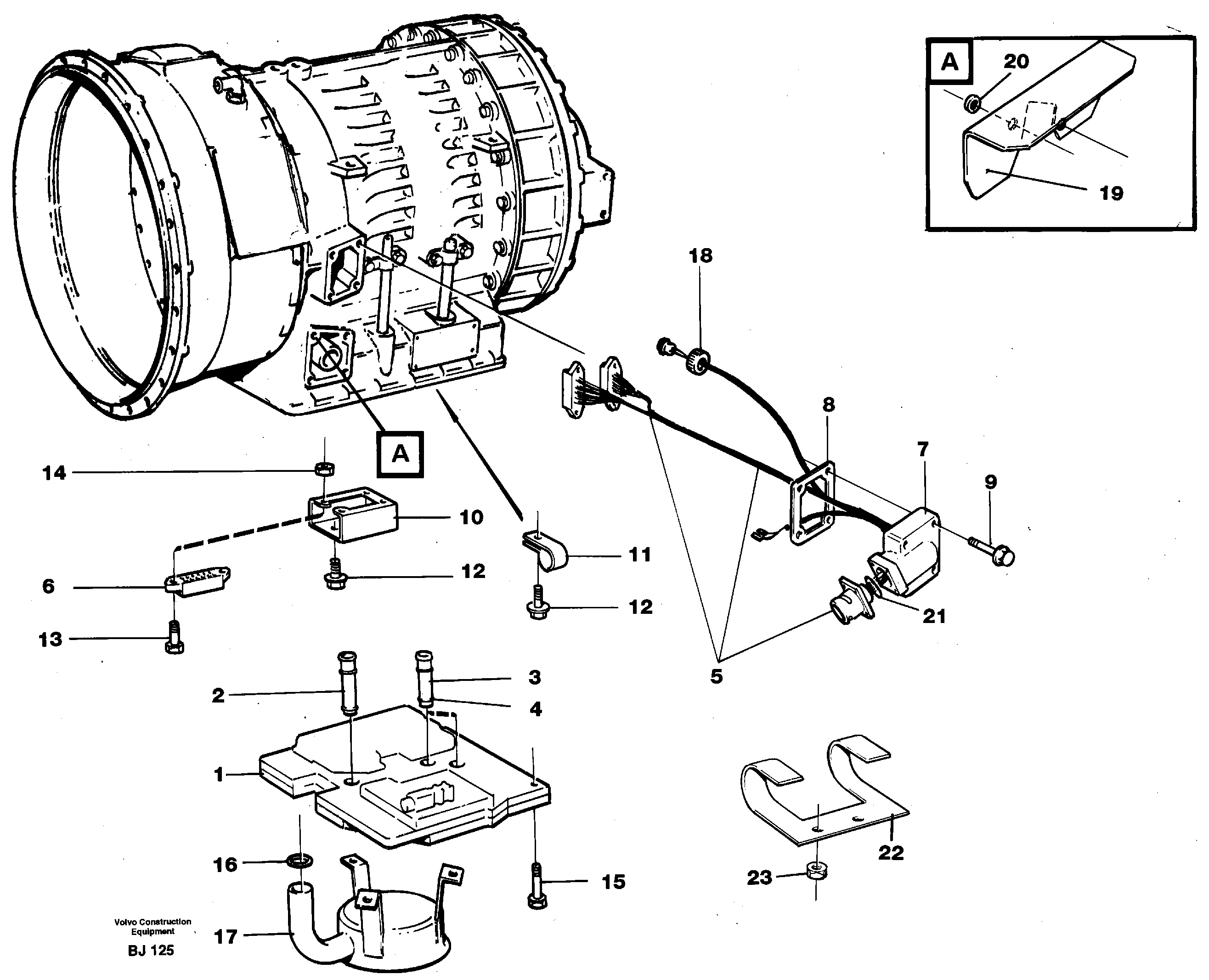 Range selector valve with fitting parts — volvo parts diagram