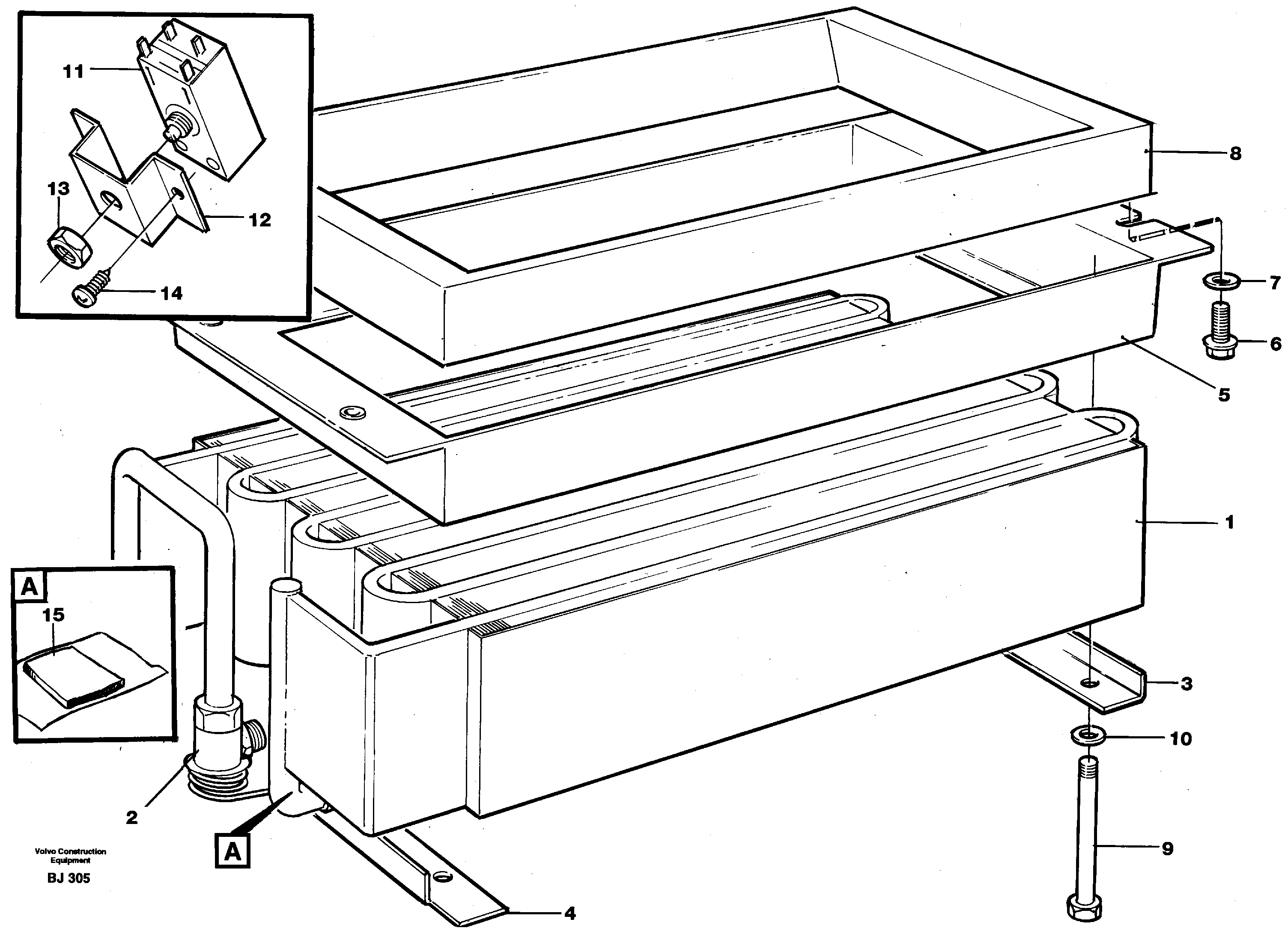 Evaporator with fitting parts  93008 — volvo parts diagram