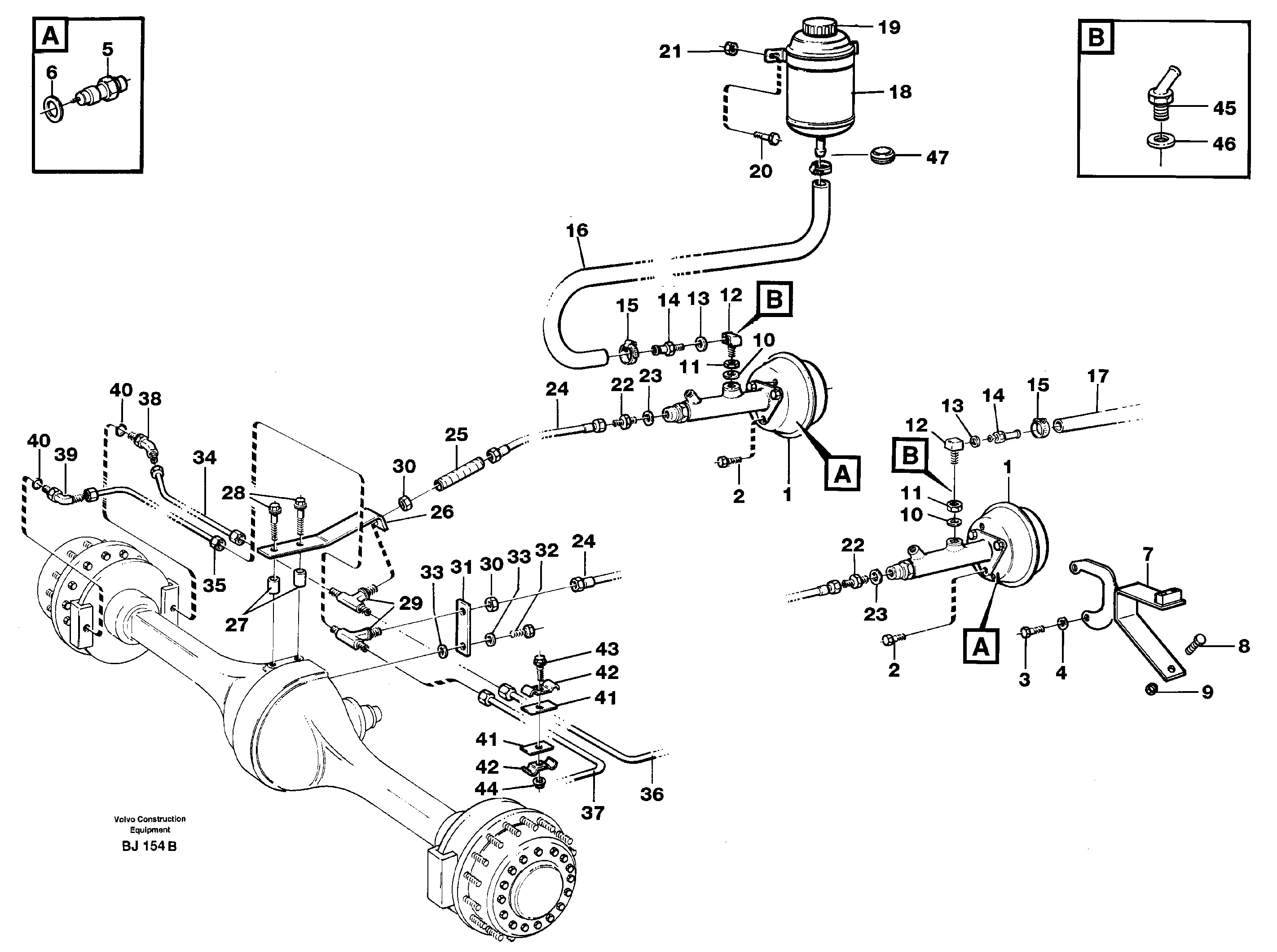 Hydraulic brake system, motor unit — volvo parts diagram