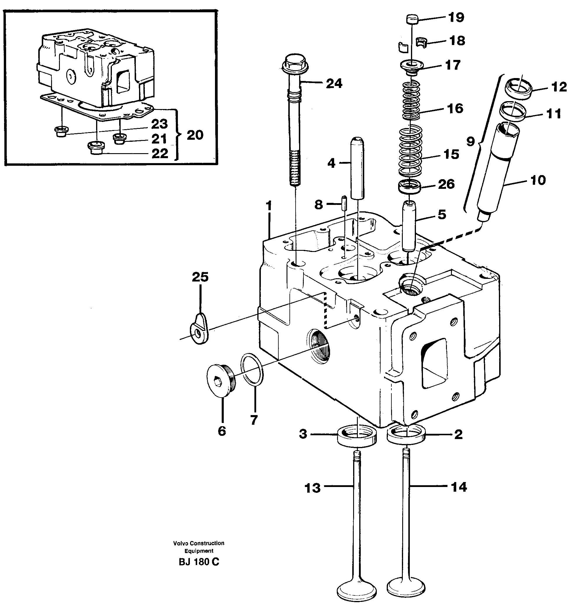 Cylinder head — volvo parts diagram