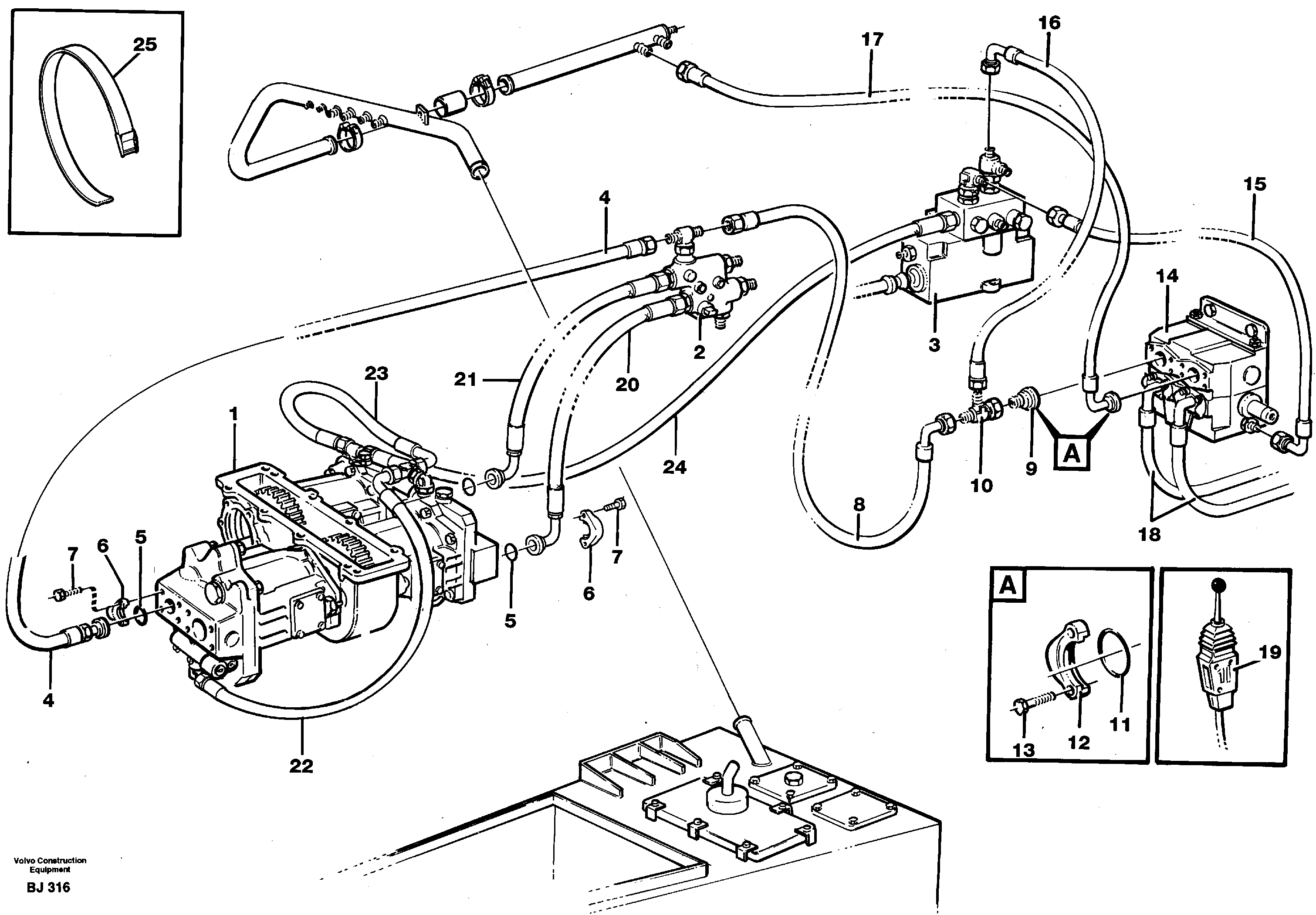 Tipping system, motor unit — volvo parts diagram