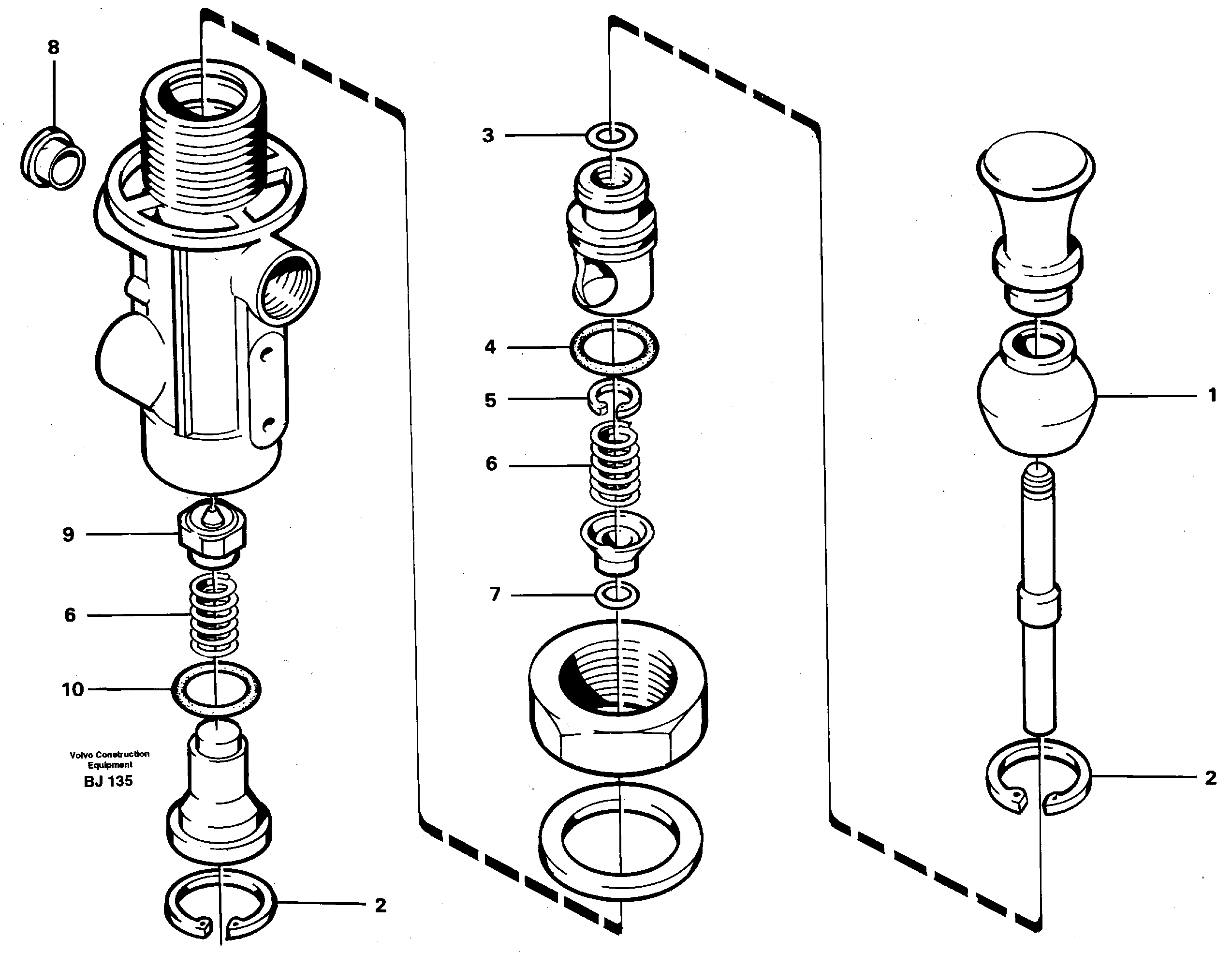 Valve, circuit body and return valve — volvo parts diagram