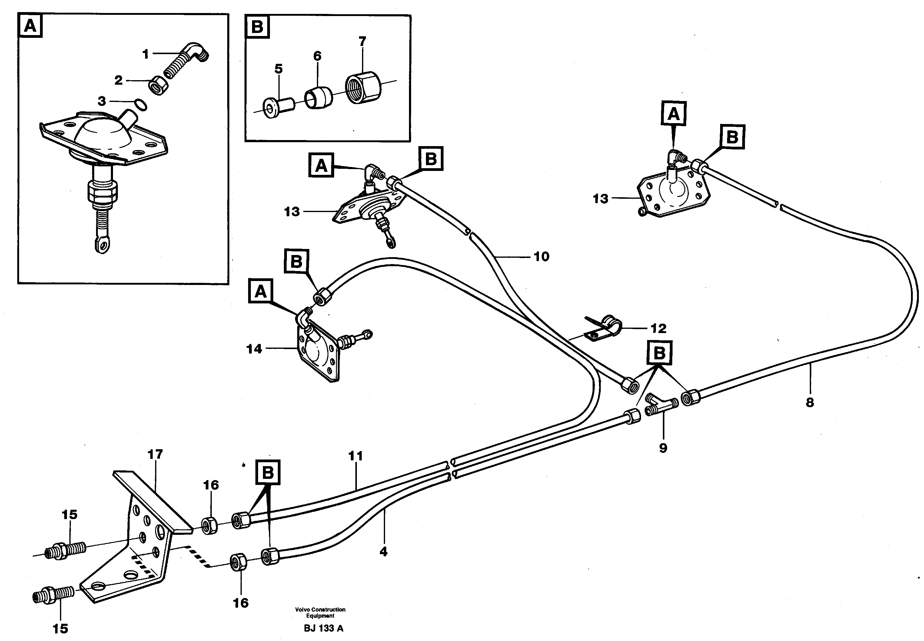 Pneumatic system, 6x6 and diff lock, load unit — volvo parts diagram